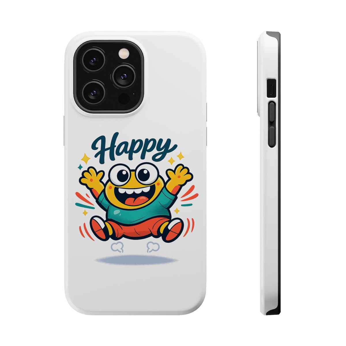 Happy Monster Magnetic Protective Phone Case White