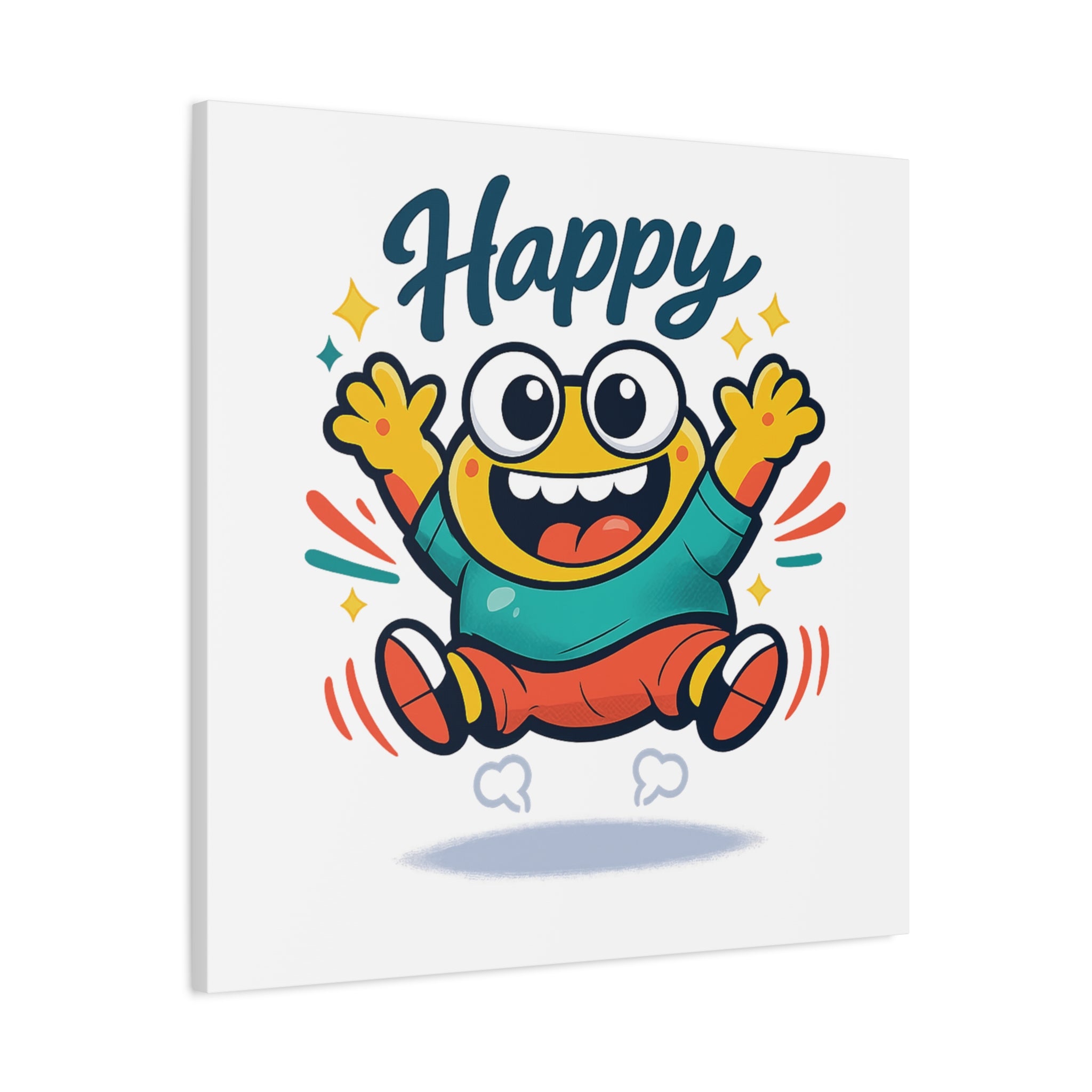 Happy Blob Cartoon Canvas | Bold Cartoon, Thick Outline, Kawaii Minimal