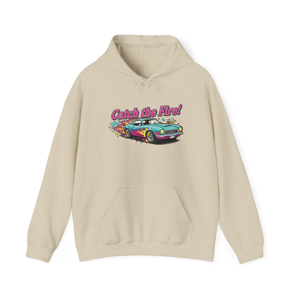 Retro Cartoon Dragster Hoodie, racing flame shirt, vintage car illustration