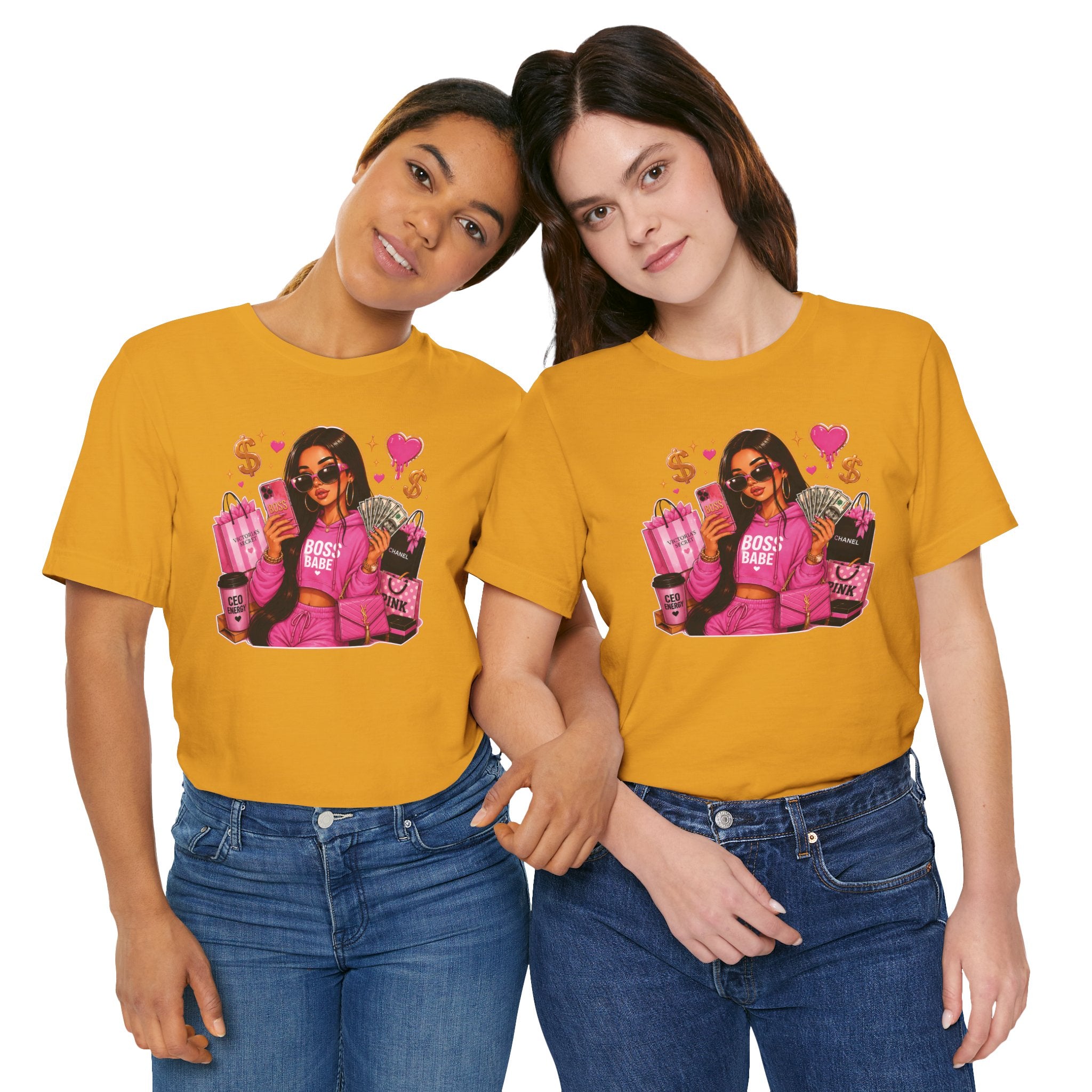 Boss Babe Pink Fashion Tee — Women’s Glam Money & Shopping Graphic Shirt