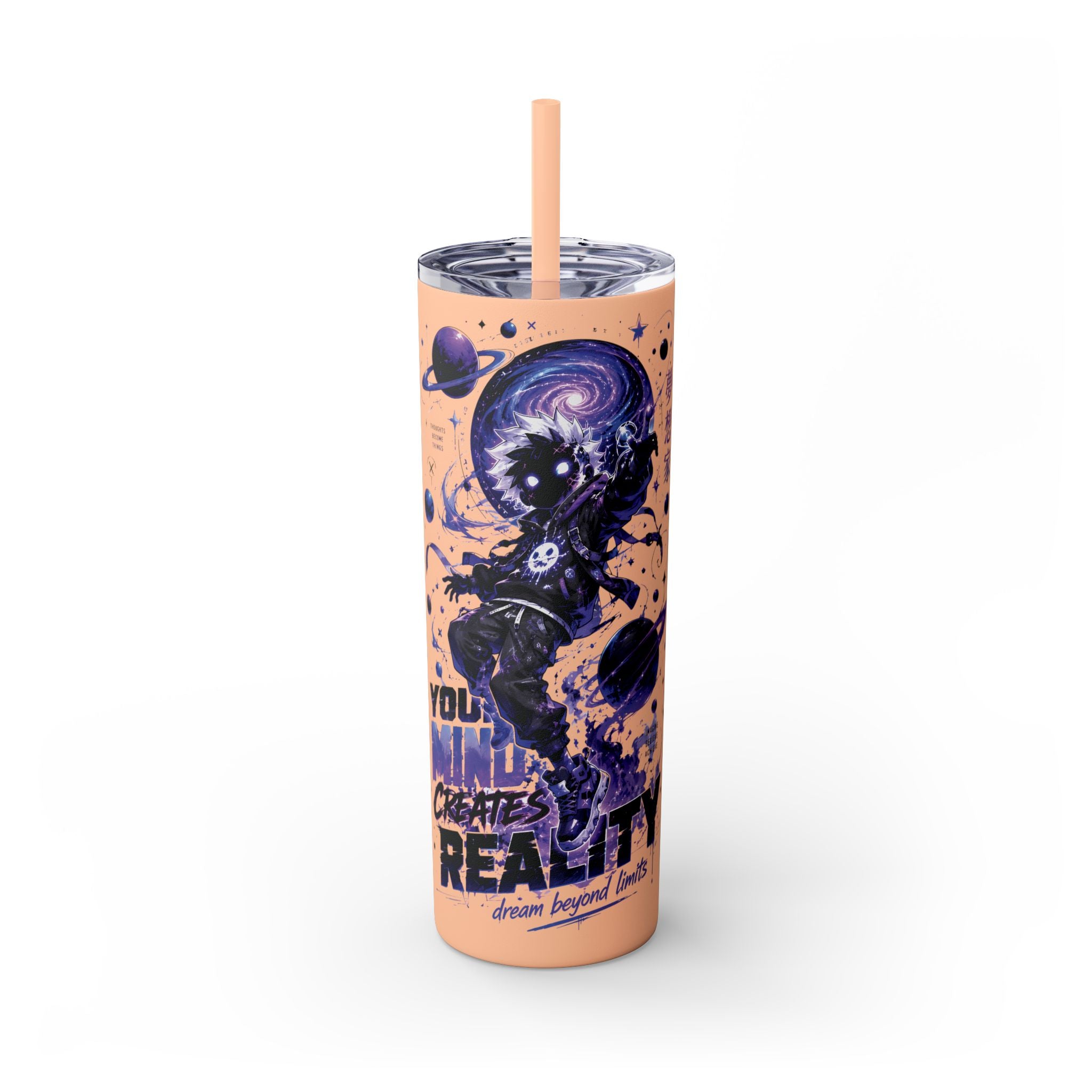 Galaxy Astronaut 20oz Skinny Tumbler with Straw – Cosmic Adventure Drink Cup