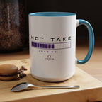 Accent Coffee Mug — "Hot Take Loading" Progress Bar Coffee Mug