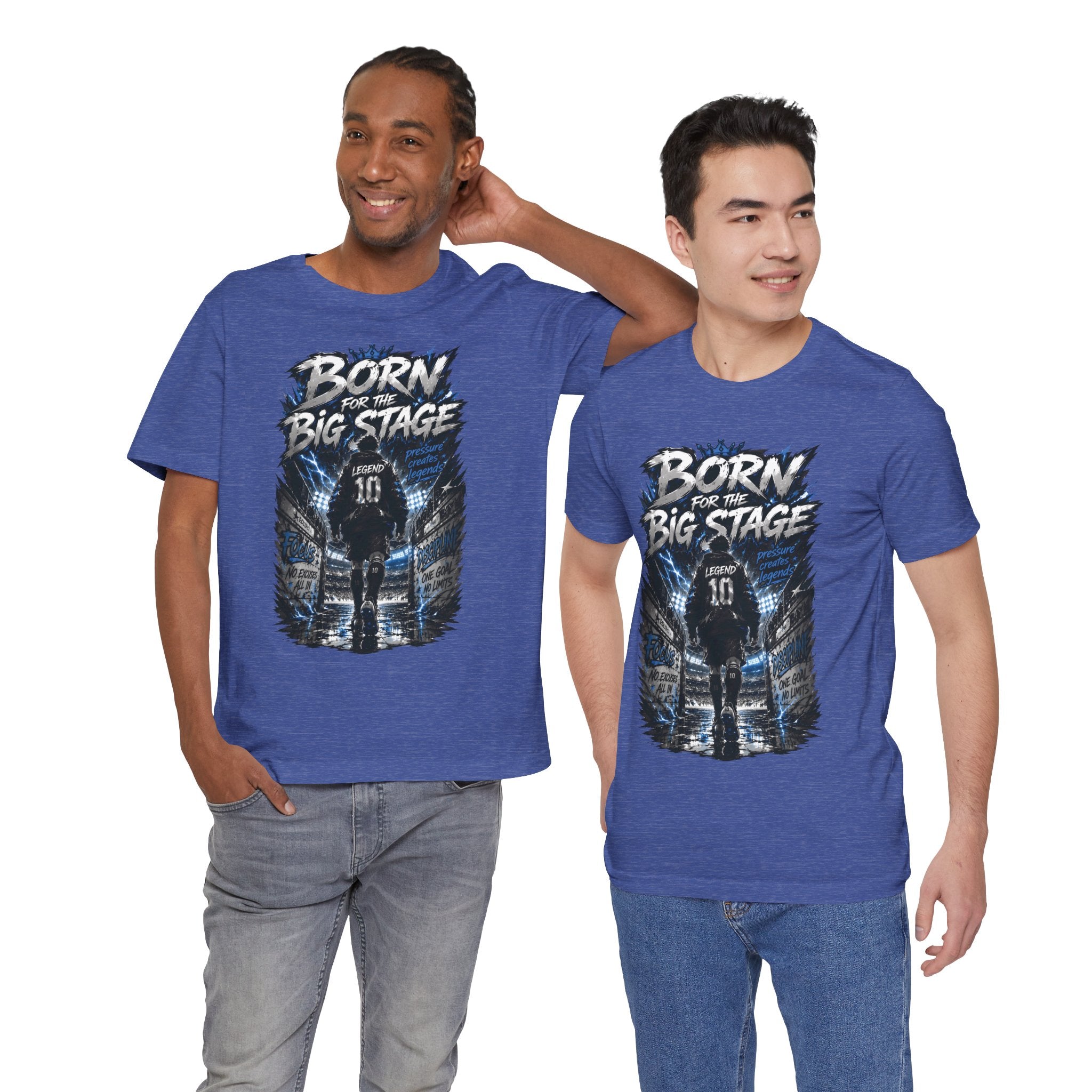 Soccer Player T‑Shirt — "Born for the Big Stage" Football Match Tee