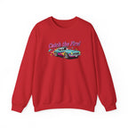 Cartoon Dragster Flames Sweatshirt | Vintage Car Illustration, Racing Flame