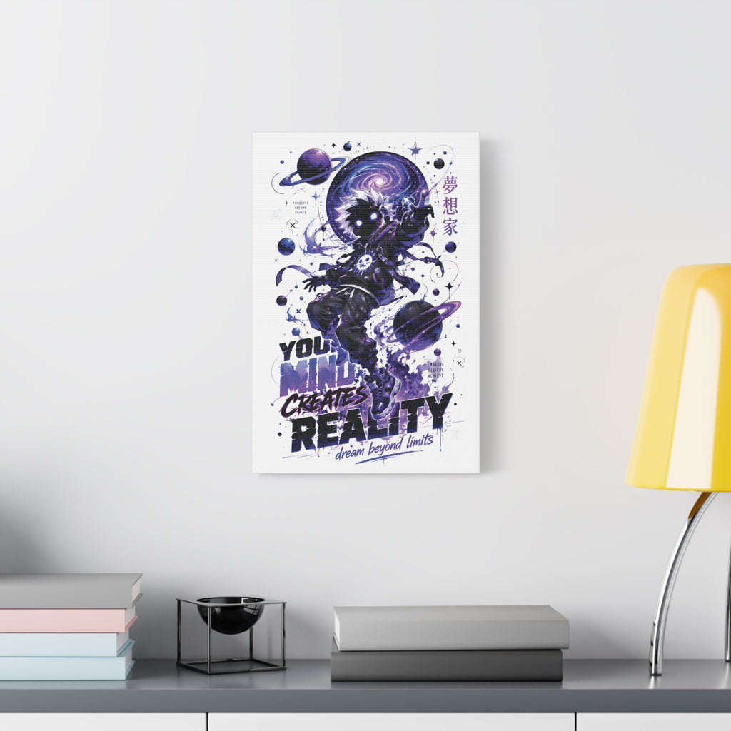 Space Astronaut Canvas Print — “You Mind Creates Reality” Inspirational Wall Art