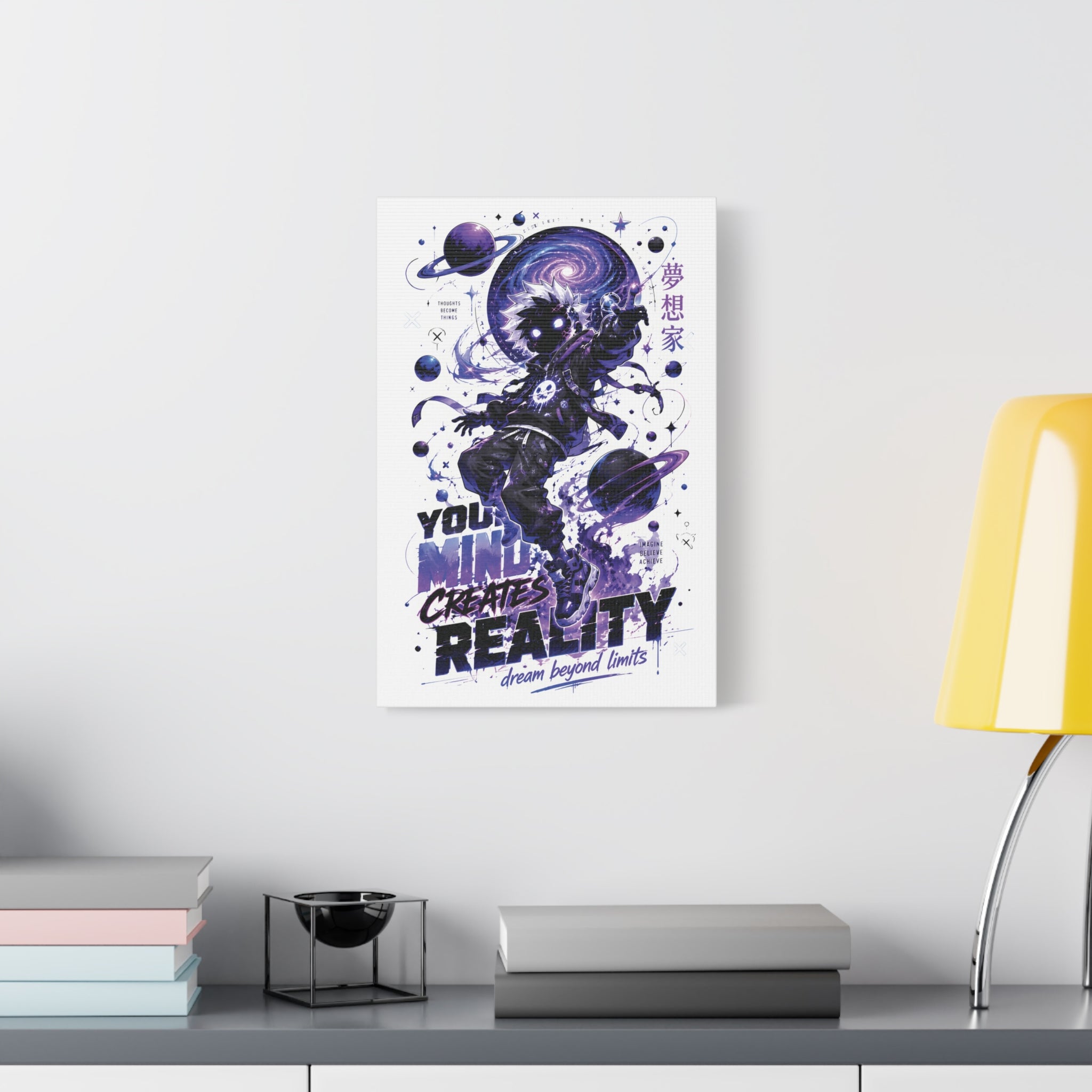 Space Astronaut Canvas Print — “You Mind Creates Reality” Inspirational Wall Art