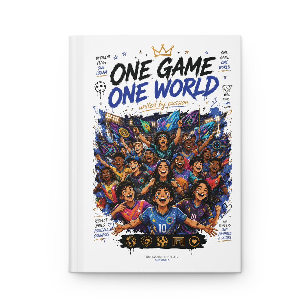 Soccer Fan Journal — "One Game One World" Hardcover Notebook (Personalizable Number 10)