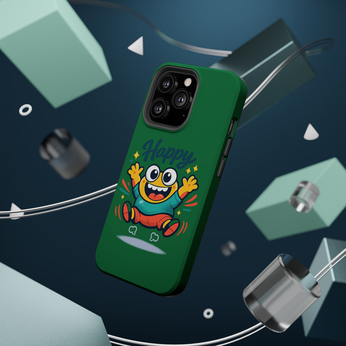 Happy Monster Magnetic Protective Phone Case Green
