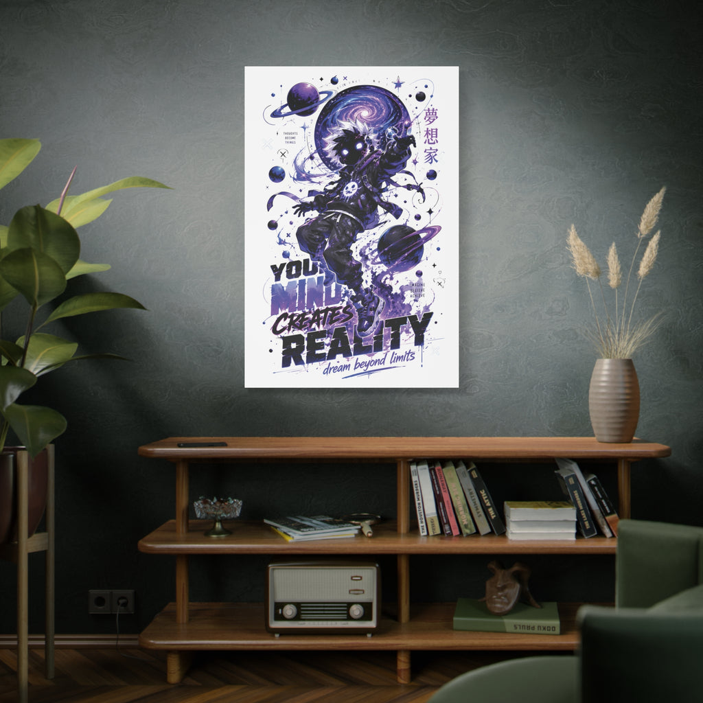 Space Astronaut Canvas Print — “You Mind Creates Reality” Inspirational Wall Art