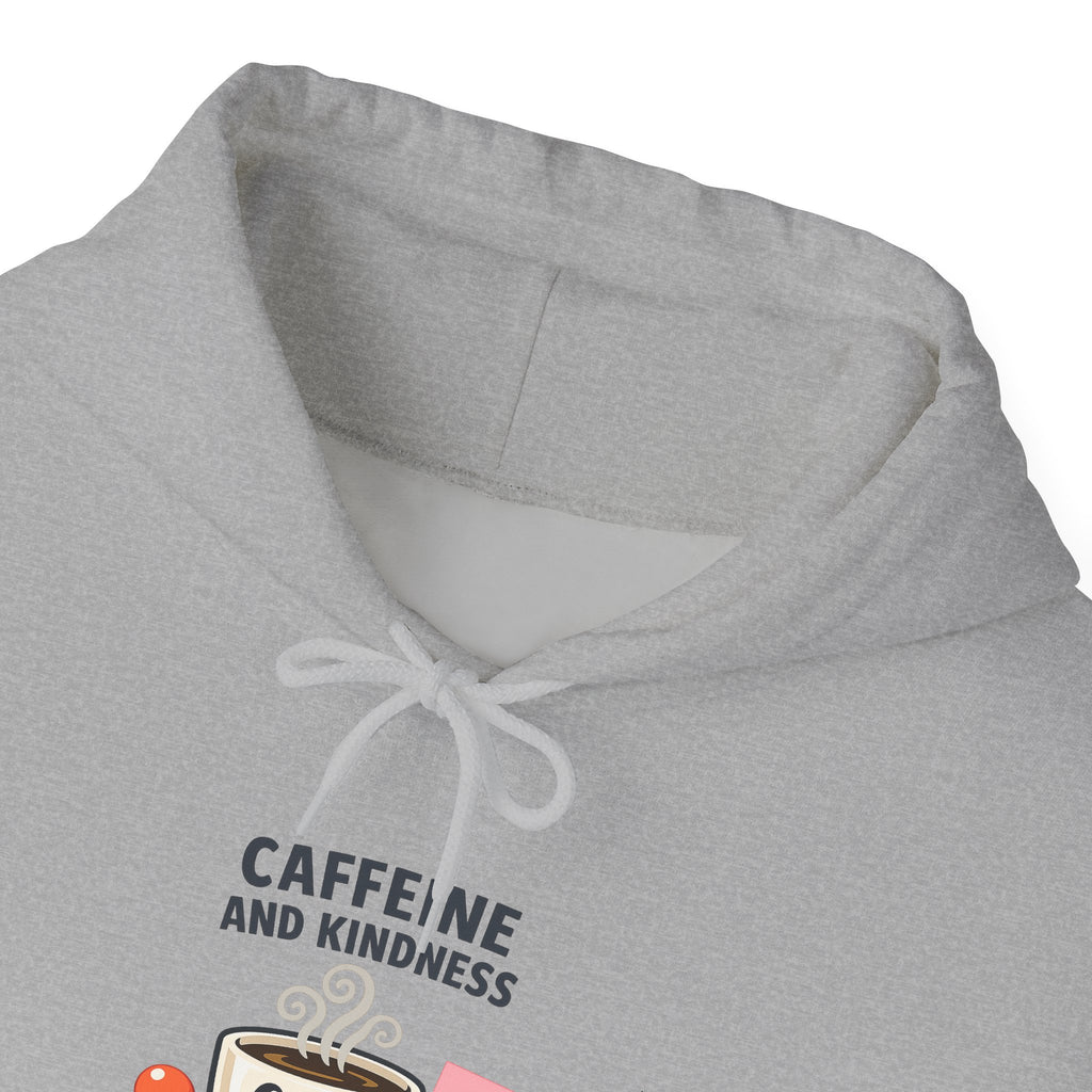 Caffeine and Kindness Hoodie - Cozy Coffee-Themed Sweatshirt