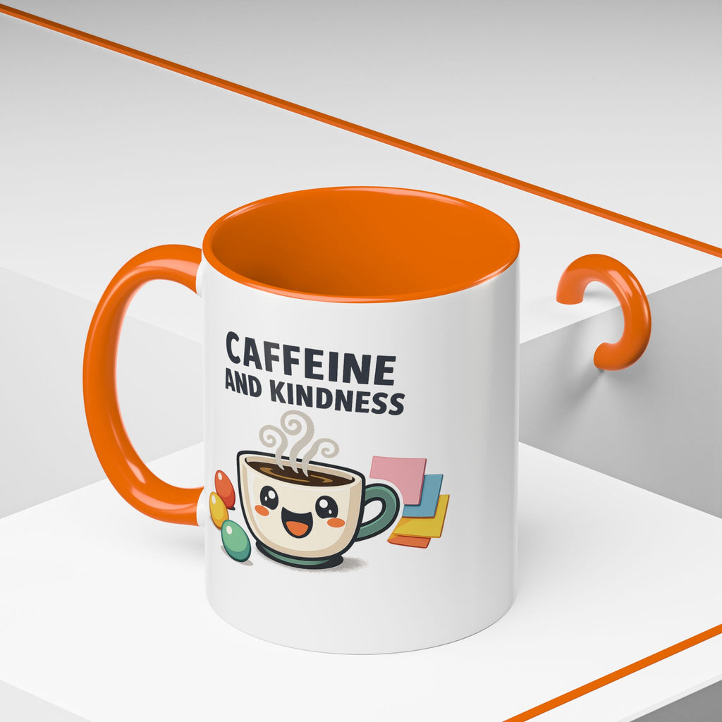 Caffeine and Kindness Coffee Mug – Ceramic Accent Mug (11oz / 15oz)