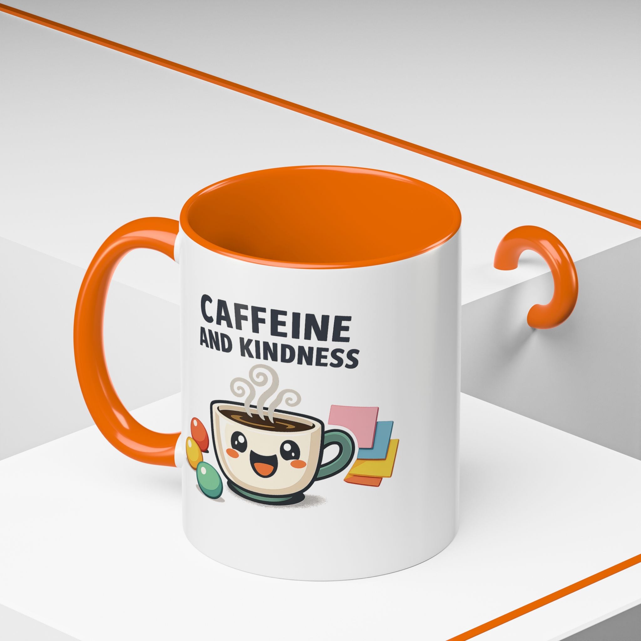 Caffeine and Kindness Coffee Mug – Ceramic Accent Mug (11oz / 15oz)