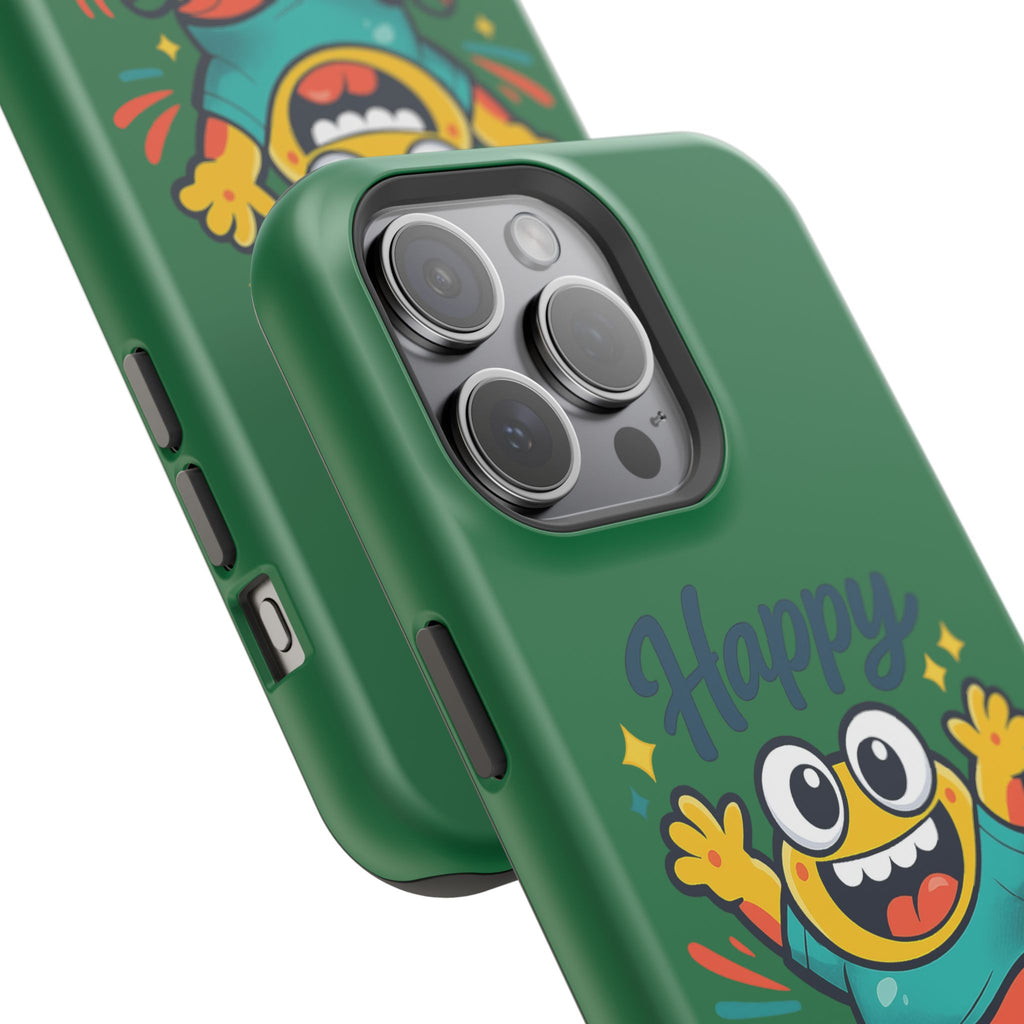Happy Monster Magnetic Protective Phone Case Green