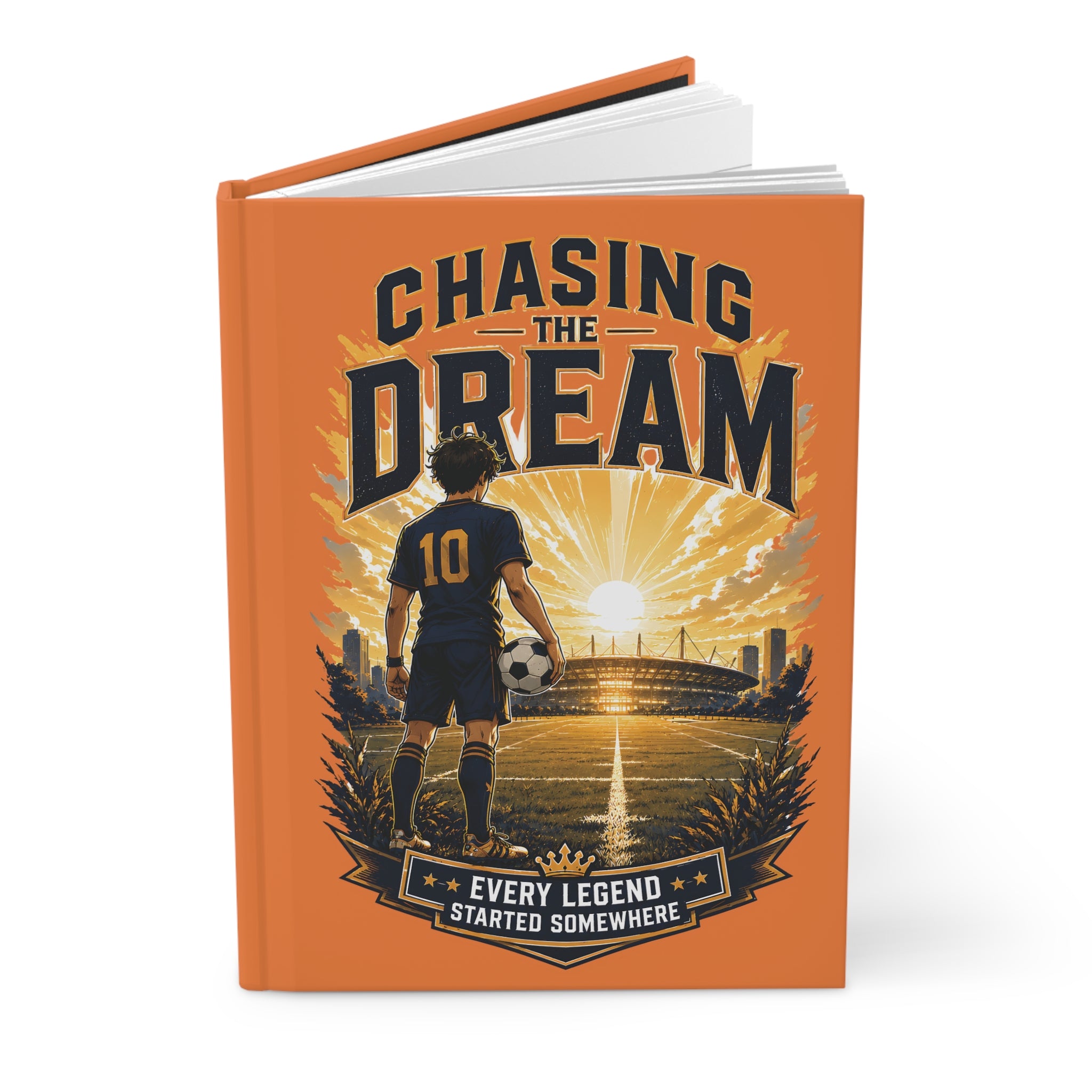 Chasing the Dream Soccer Journal — Personalized Numbered Hardcover Notebook