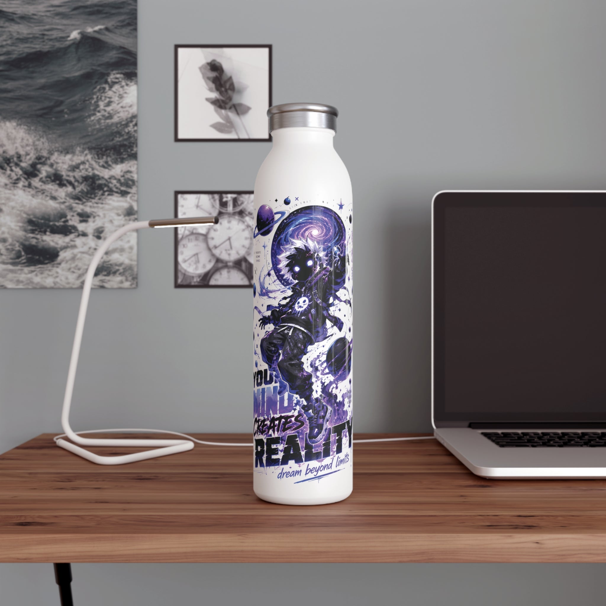 Slim Water Bottle — Cosmic Astronaut 'Dream Beyond Limits' Insulated Bottle