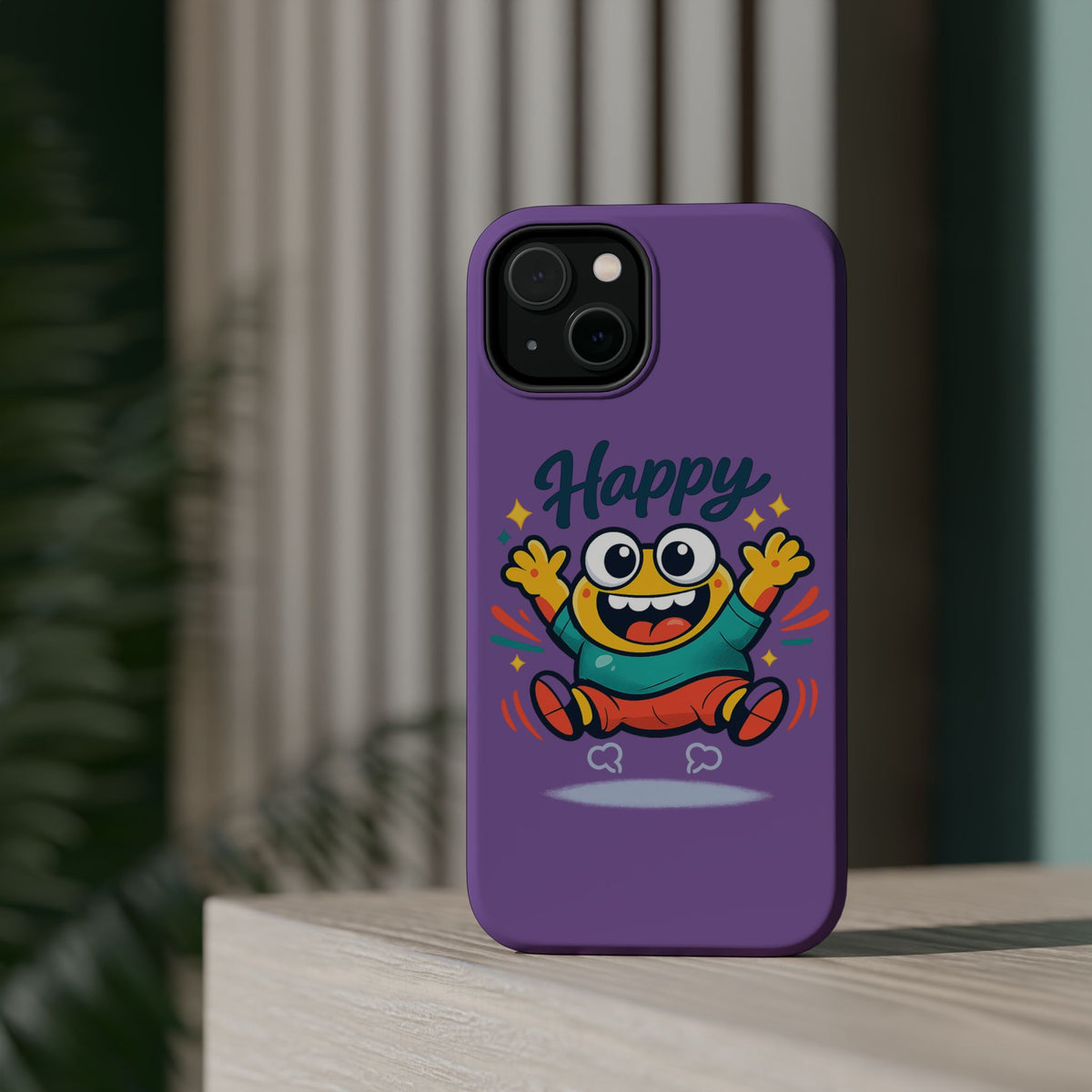 Happy Monster Magnetic Protective Phone Case Purple