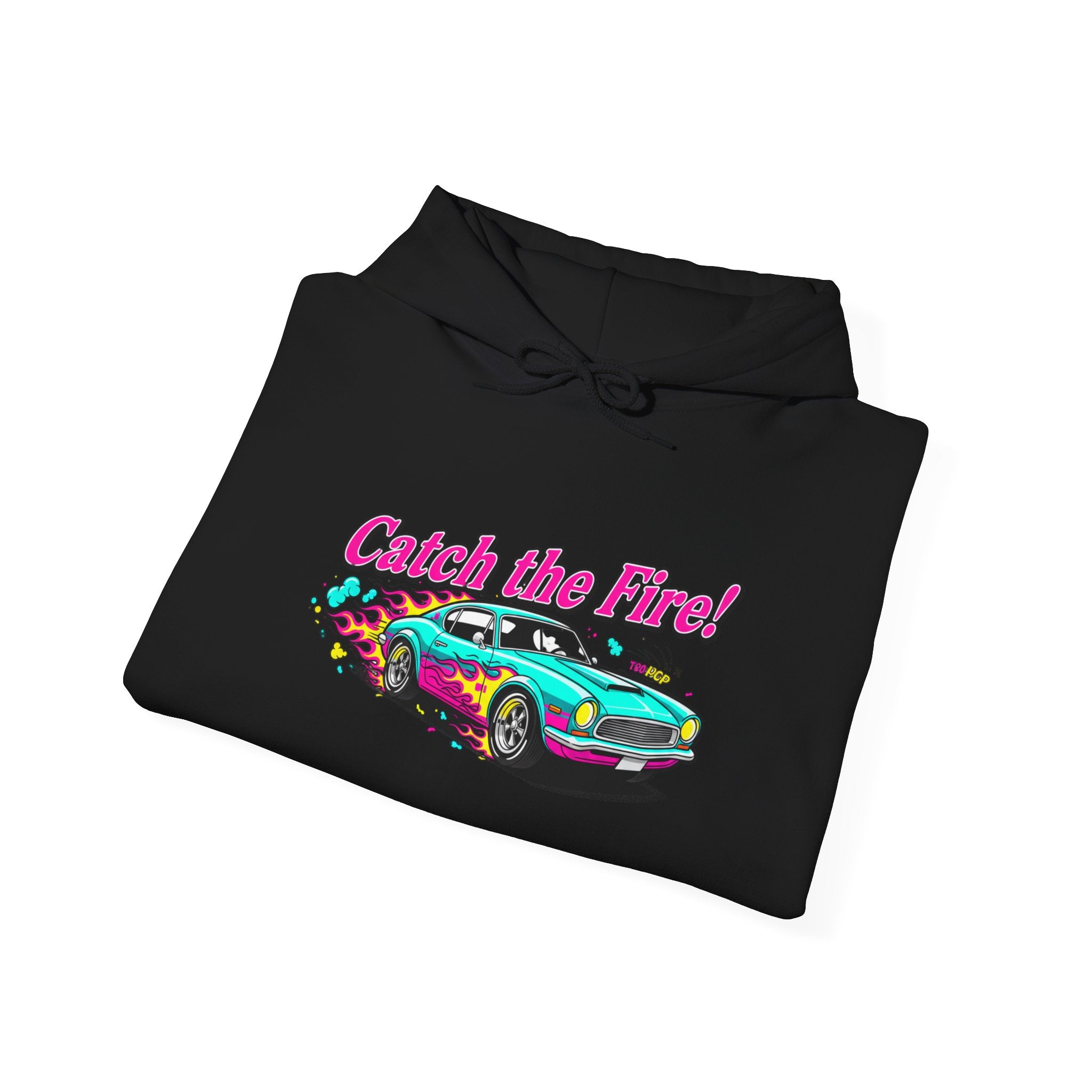 Retro Cartoon Dragster Hoodie – Vintage Racing Flame Graphic Pullover