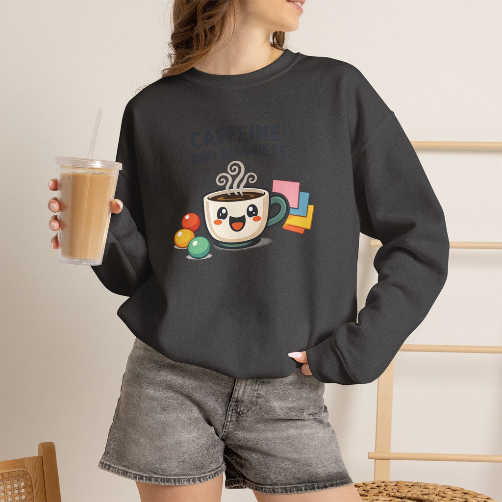 Caffeine and Kindness Sweatshirt | office humor, coffee fuel