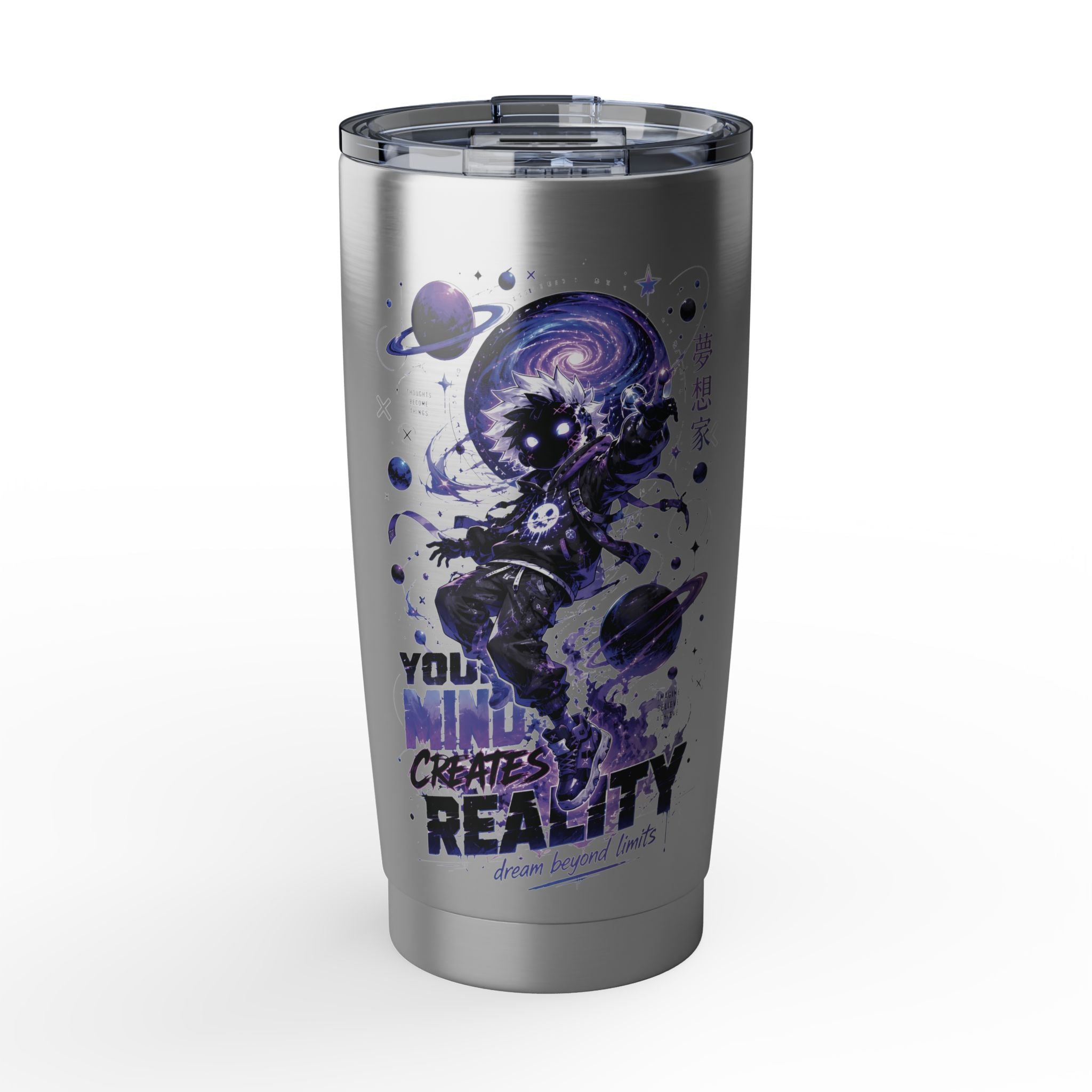 Galaxy Astronaut 20oz Tumbler — "Your Mind Creates Reality" Space Travel Insulated Cup