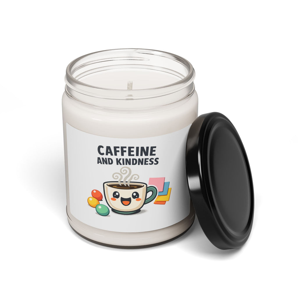 Caffeine and Kindness Soy Candle, office humor | coffee fuel, meeting memes