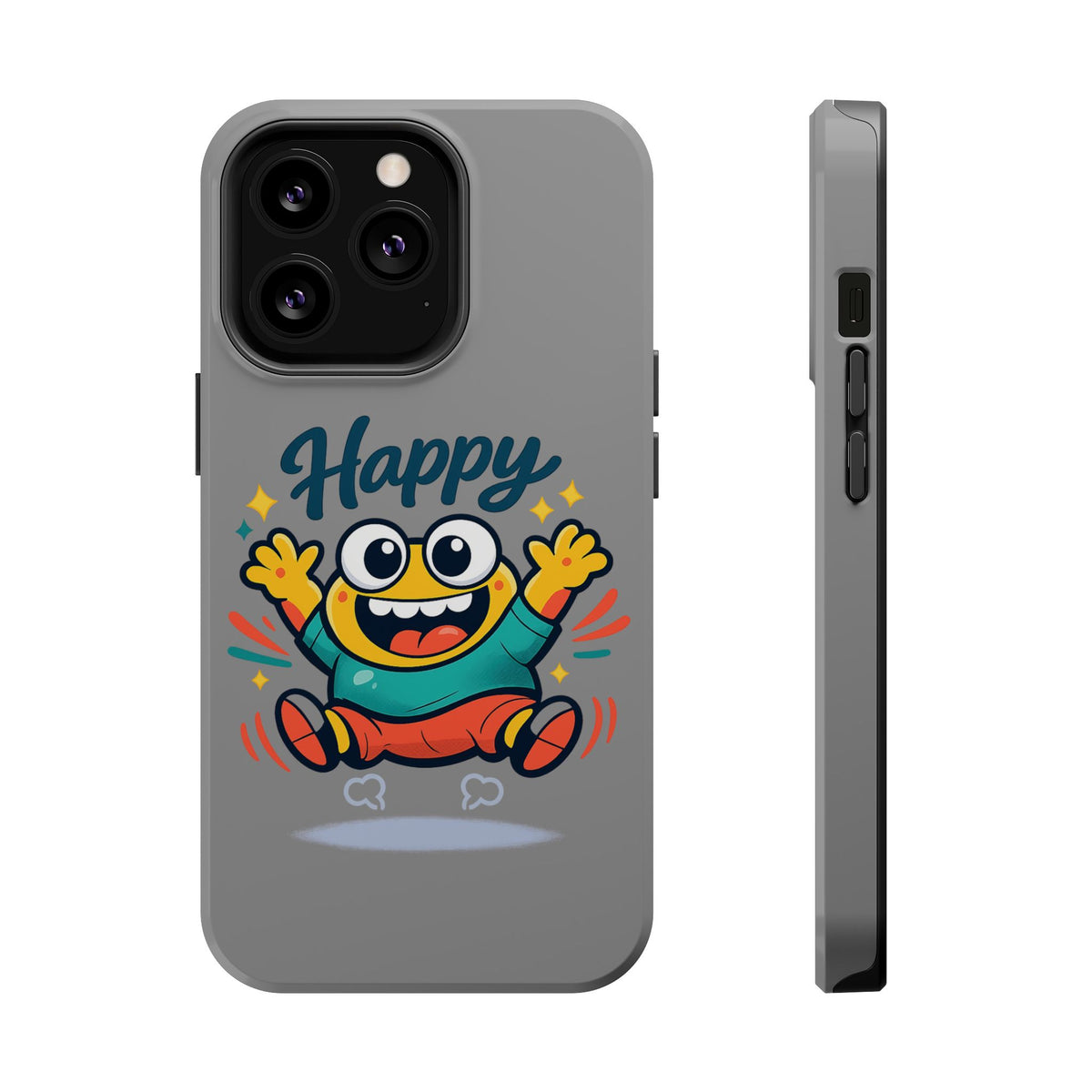 Happy Monster Magnetic Protective Phone Case Gray