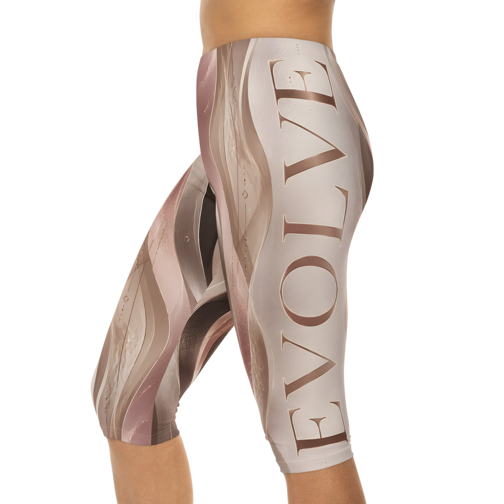 Evolve Rose Gold Swirl Capri Leggings