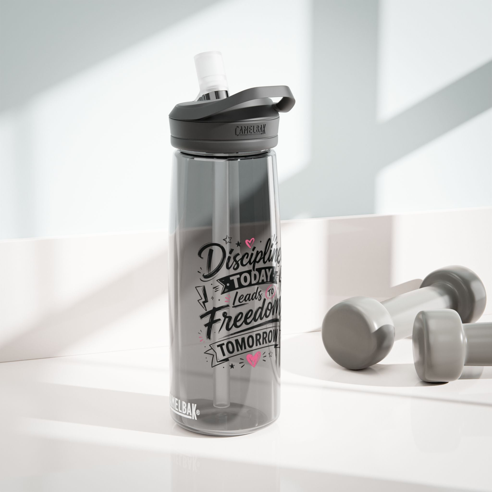 Discipline Today Leads to Freedom Tomorrow Water Bottle