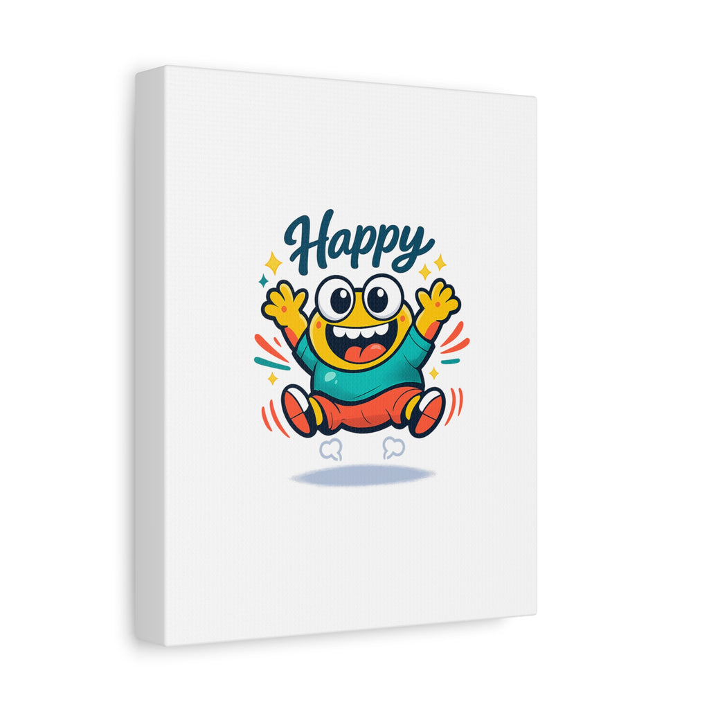 Happy Blob Cartoon Canvas | Bold Cartoon, Thick Outline, Kawaii Minimal