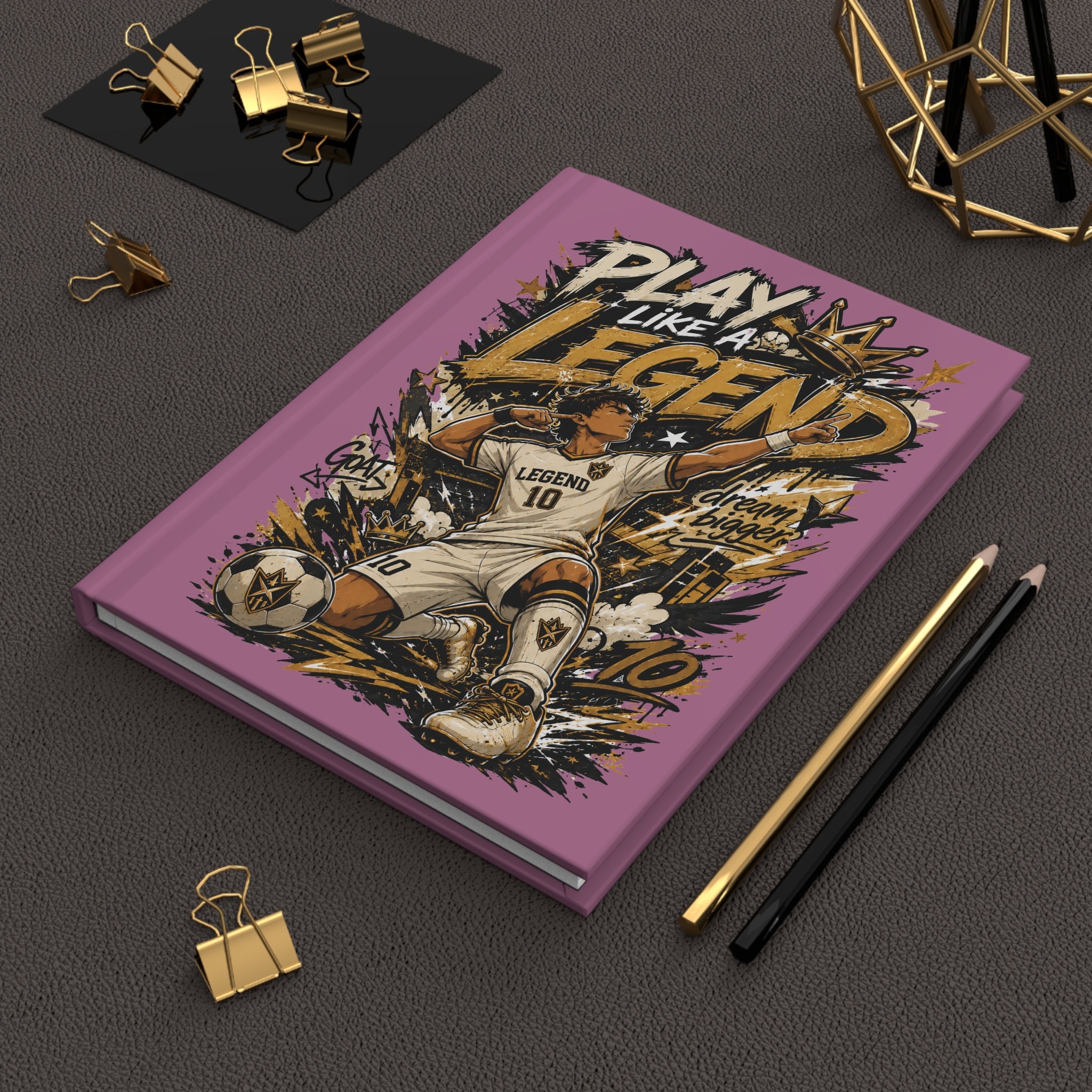 Play Like a Legend Soccer Hardcover Journal — Personalized "Your Name" Number 10 Notebook
