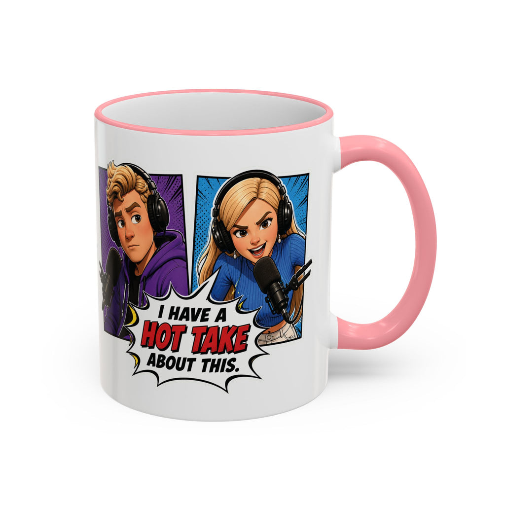 Jake And Emma Hot Take Accent Rim Mug – I Have A Hot Take About This Comic Coffee Cup (11oz/15oz)
