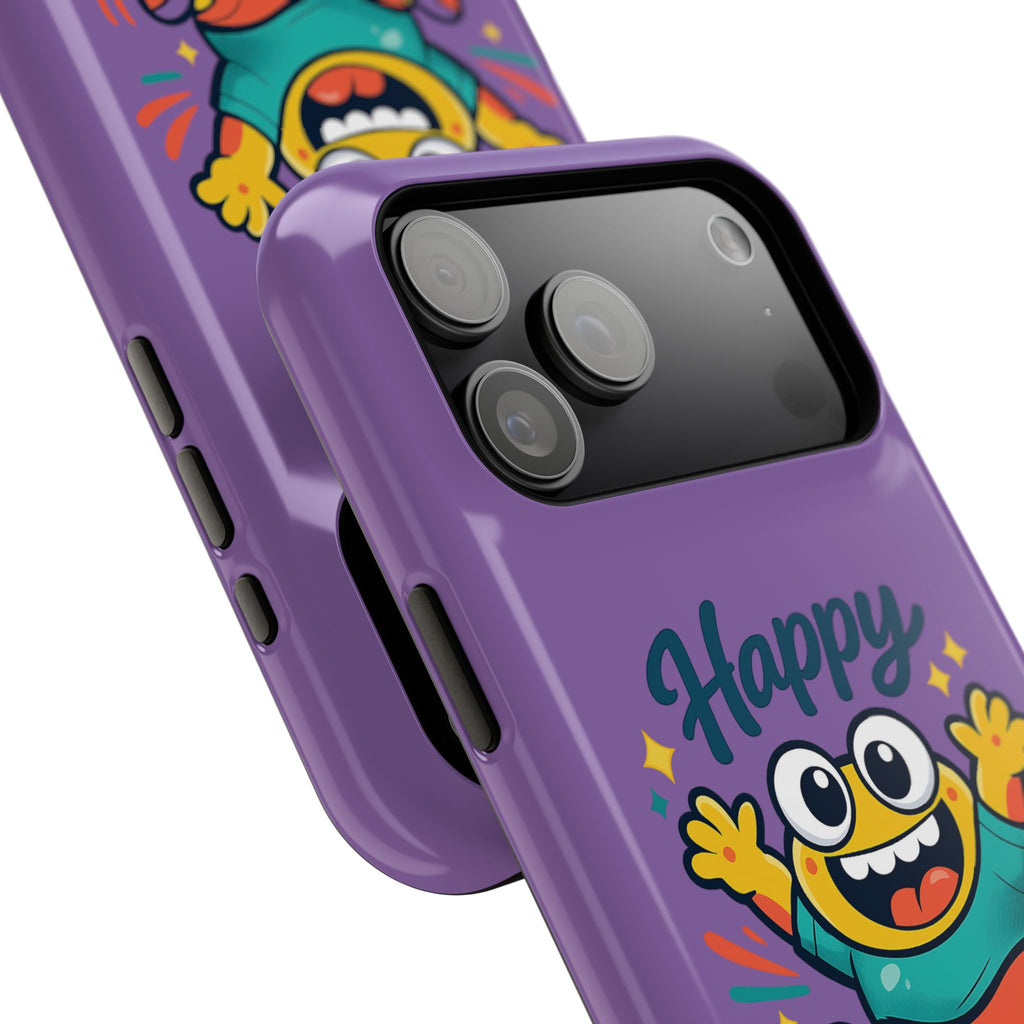 Happy Monster Magnetic Protective Phone Case Purple