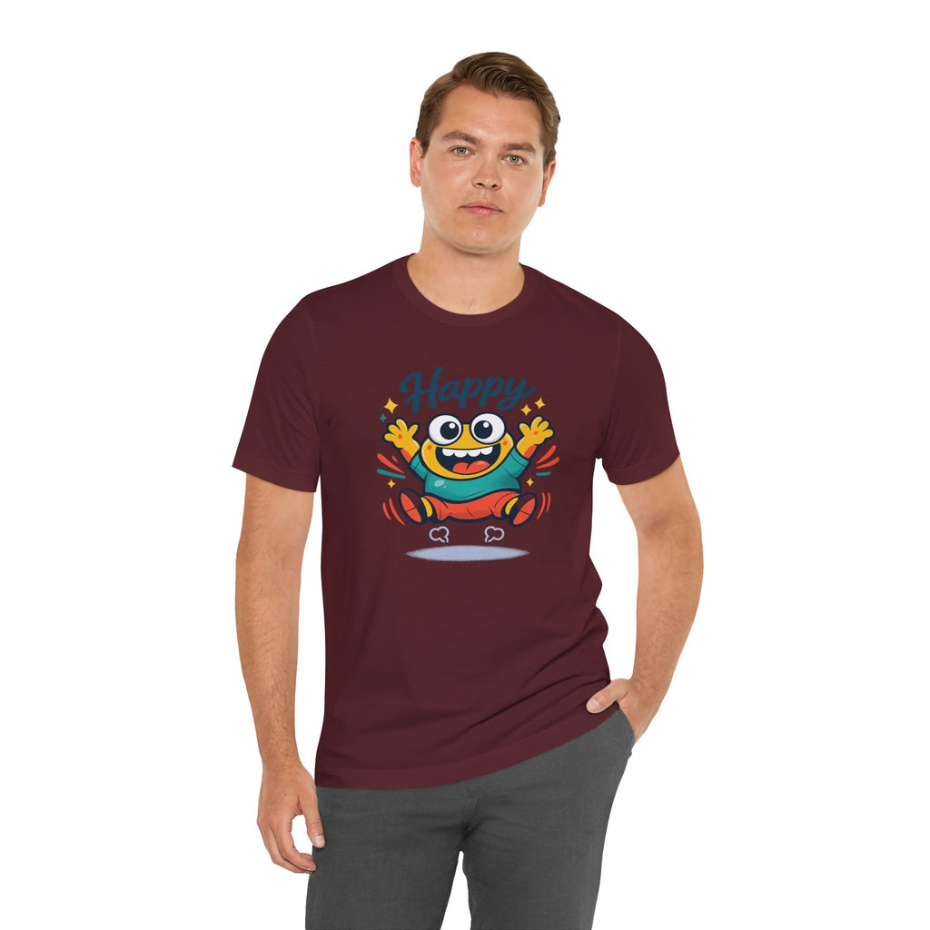 Happy Mood Blob Tee | kawaii minimal, thick outline emoji cartoon