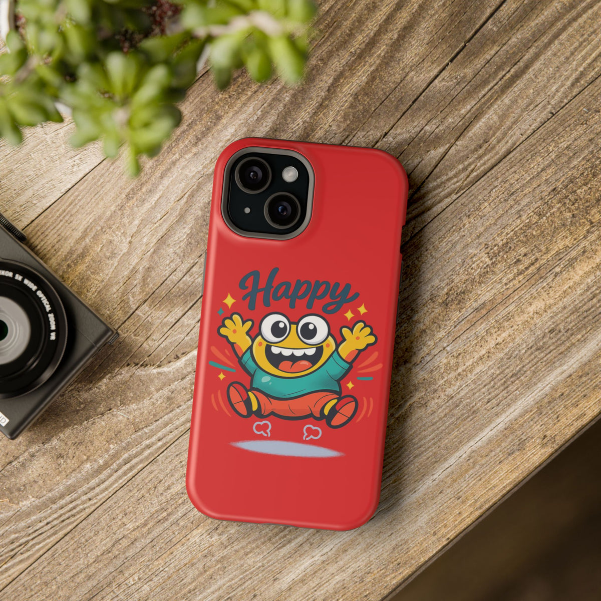 Happy Monster Magnetic Protective Phone Case Red