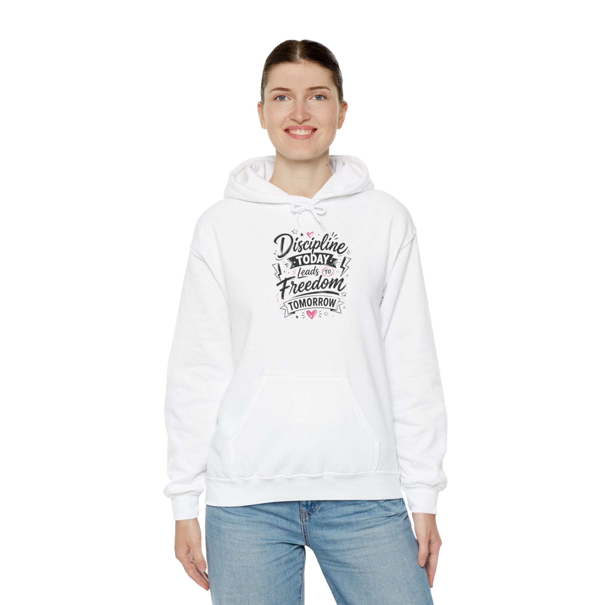 Hoodie — "Discipline Today Leads to Freedom Tomorrow" Motivational Pullover