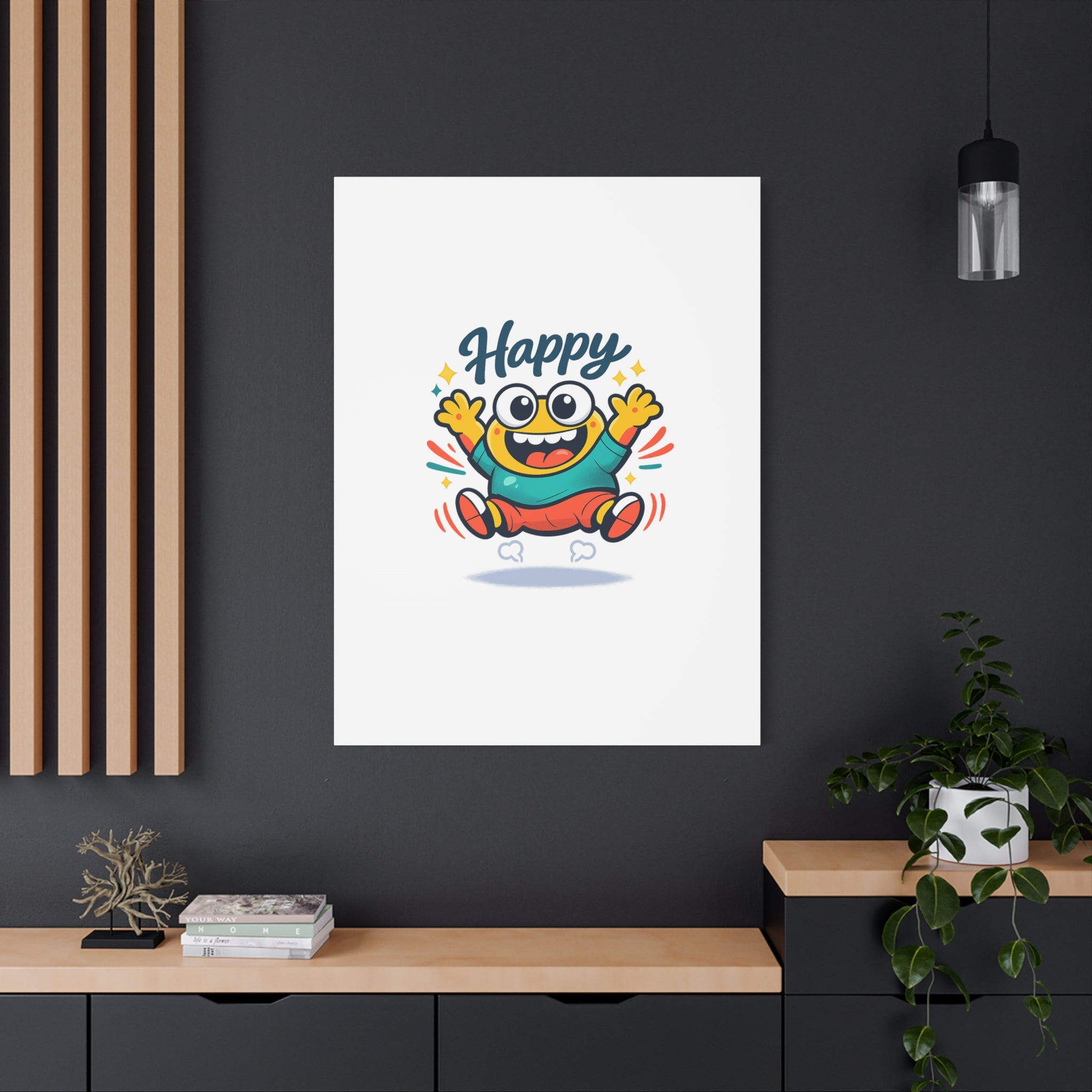 Happy Blob Cartoon Canvas | Bold Cartoon, Thick Outline, Kawaii Minimal