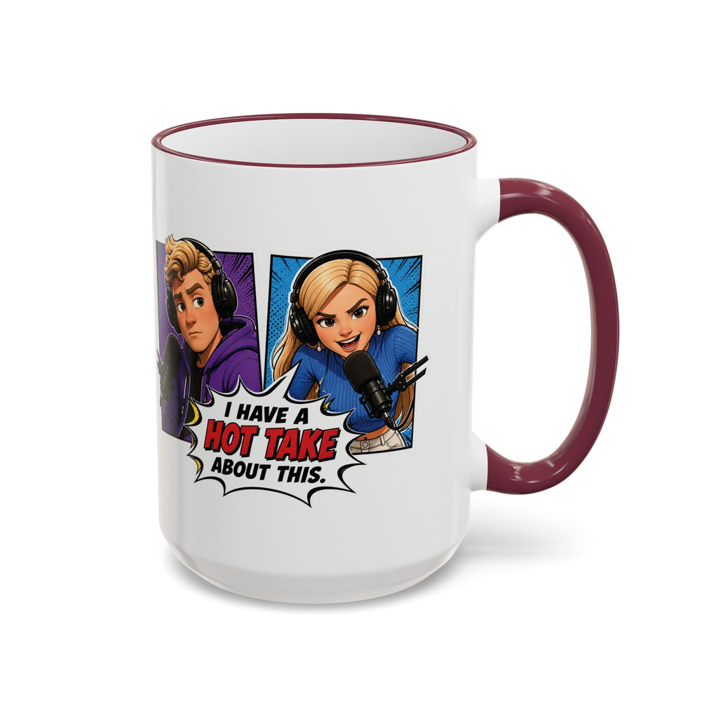 Jake And Emma Hot Take Accent Rim Mug – I Have A Hot Take About This Comic Coffee Cup (11oz/15oz)