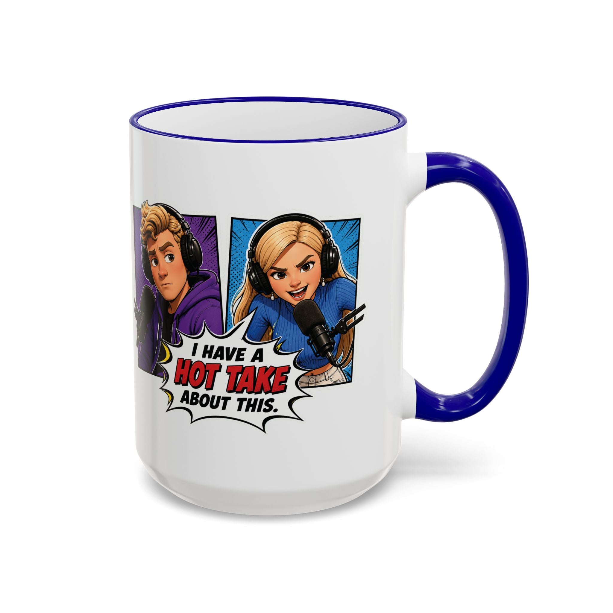 Jake And Emma Hot Take Accent Rim Mug – I Have A Hot Take About This Comic Coffee Cup (11oz/15oz)