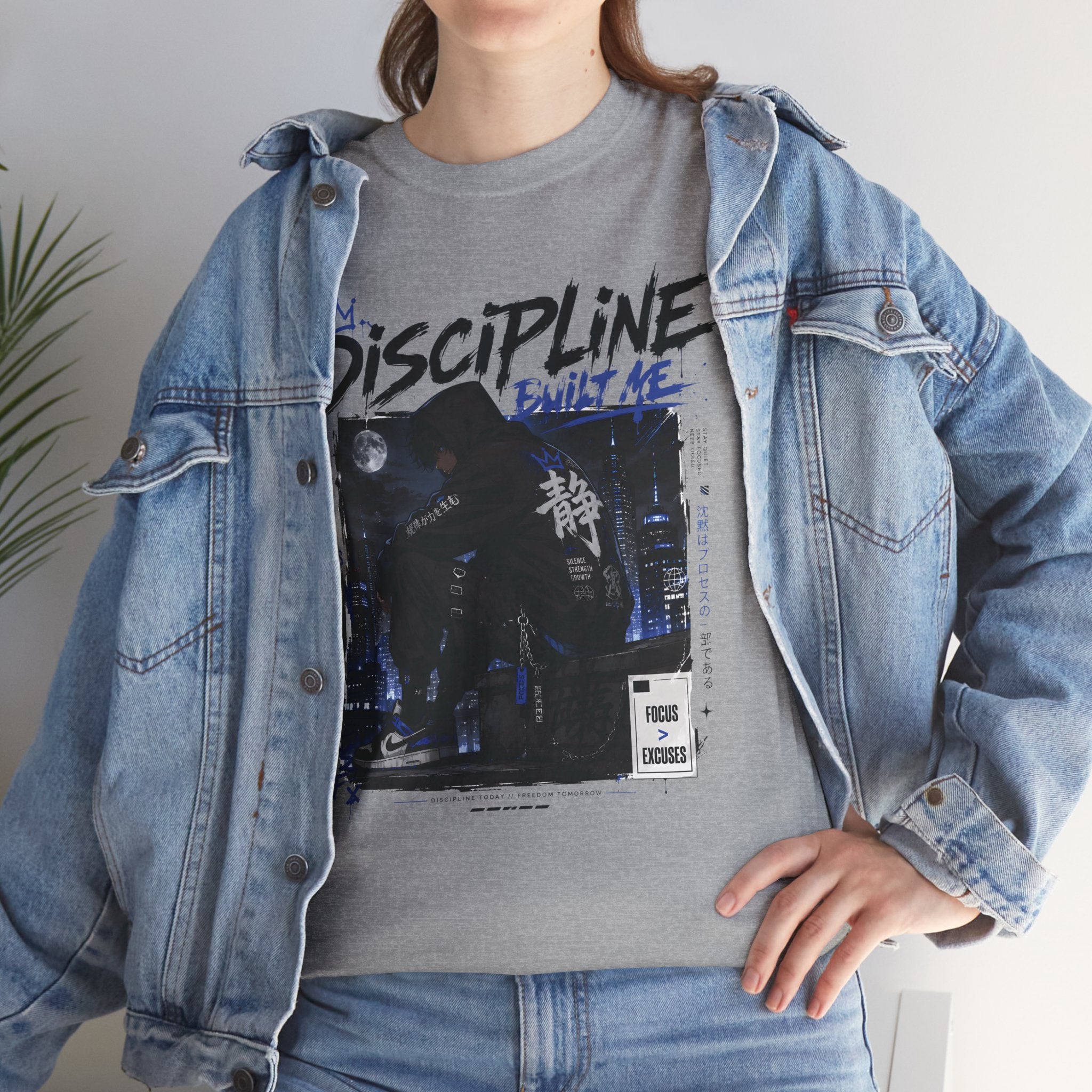 Discipline Anime Graphic Tee — Night Samurai Streetwear