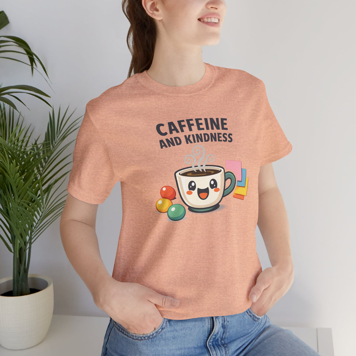 Caffeine and Kindness Coffee Graphic T Shirt