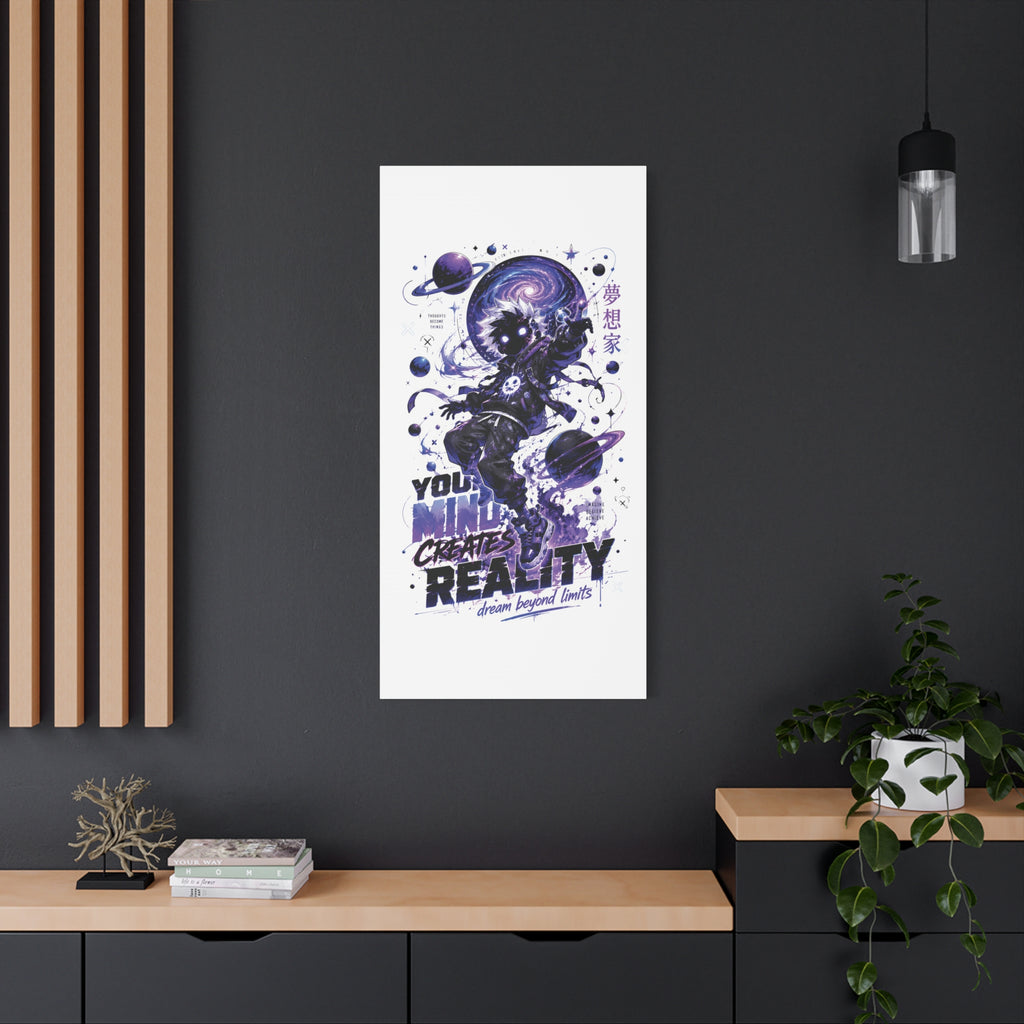 Space Astronaut Canvas Print — “You Mind Creates Reality” Inspirational Wall Art