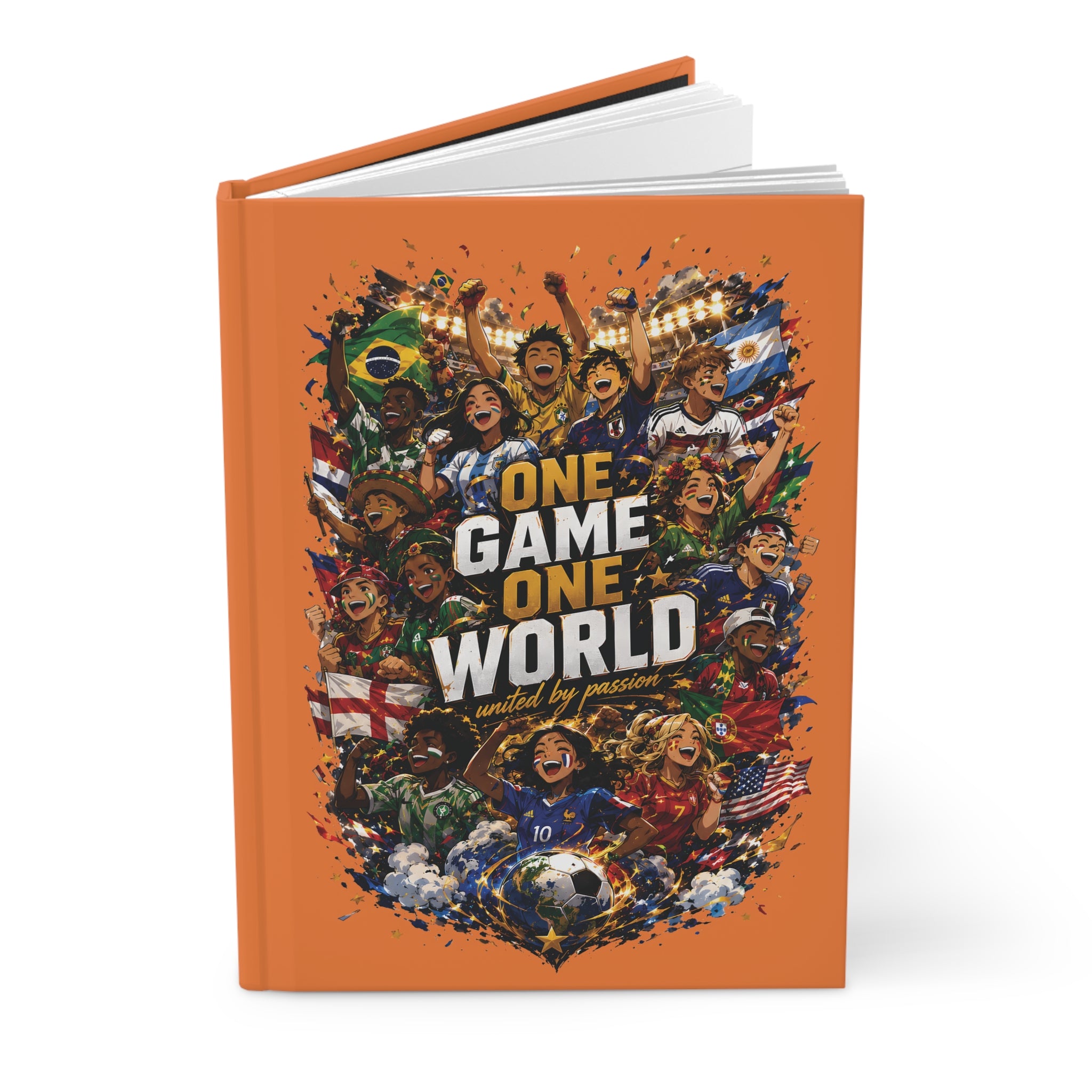 Hardcover Journal — One Game One World Soccer Fan Notebook