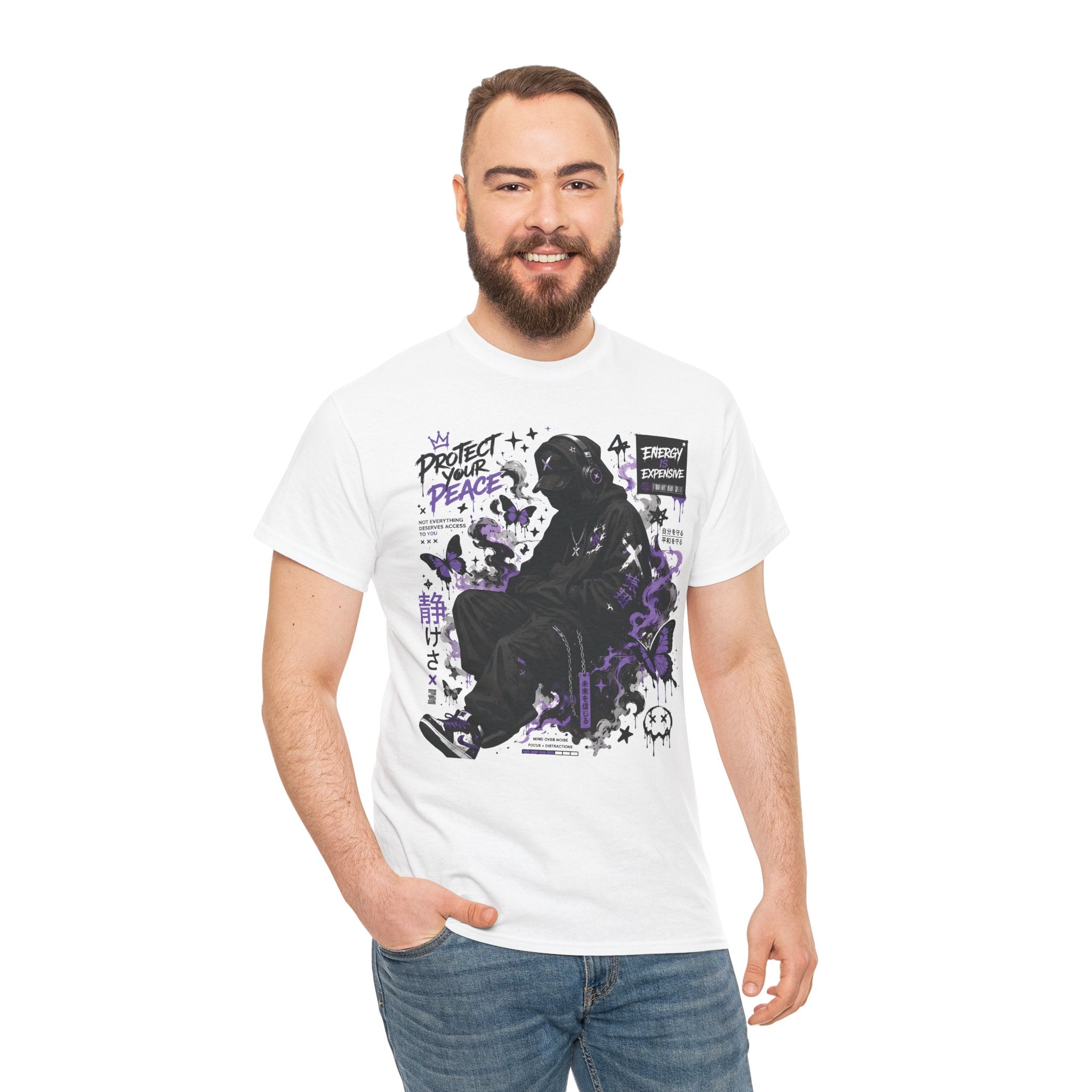 Peacekeeper Anime Graphic Tee — Purple Aesthetic Streetwear