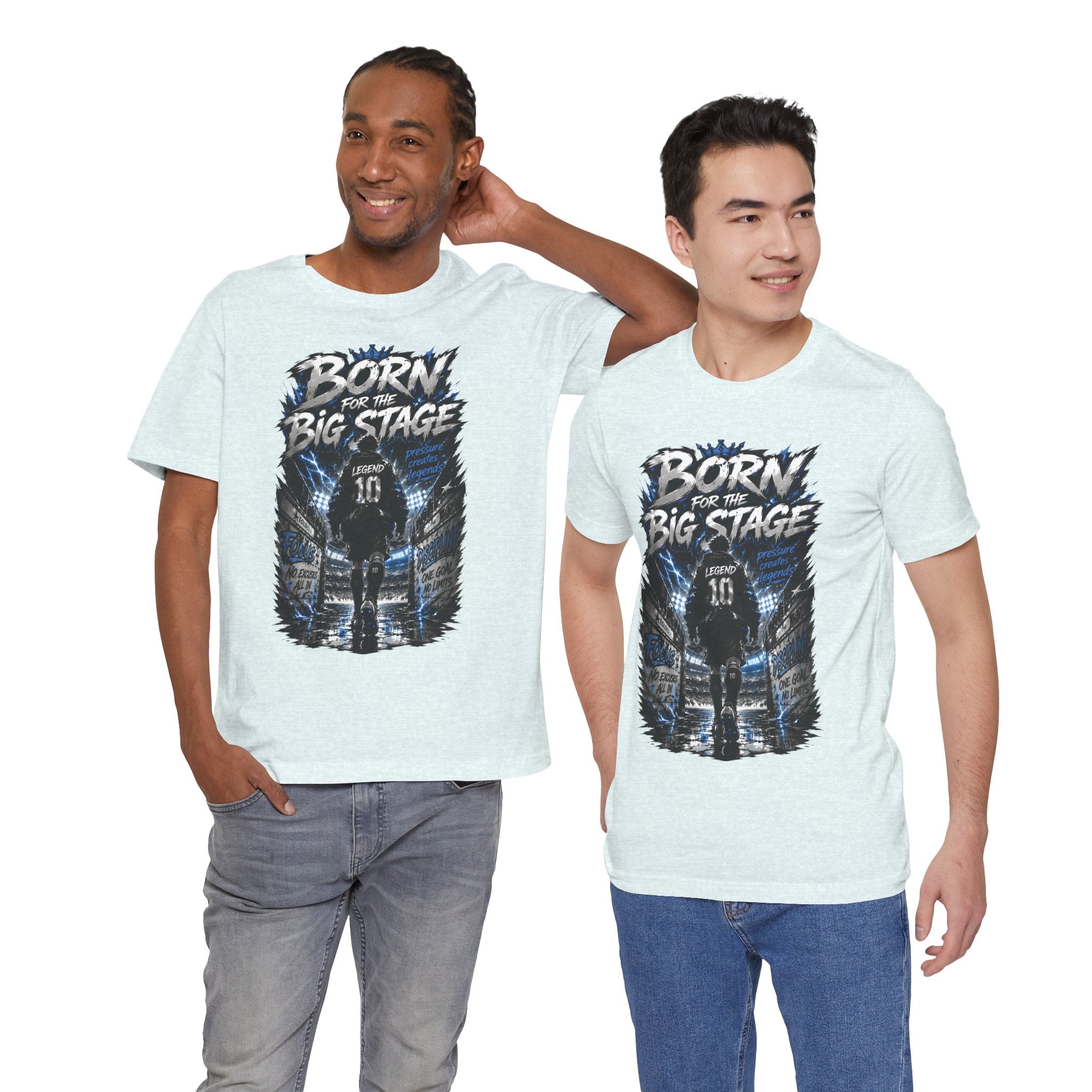 Soccer Player T‑Shirt — "Born for the Big Stage" Football Match Tee