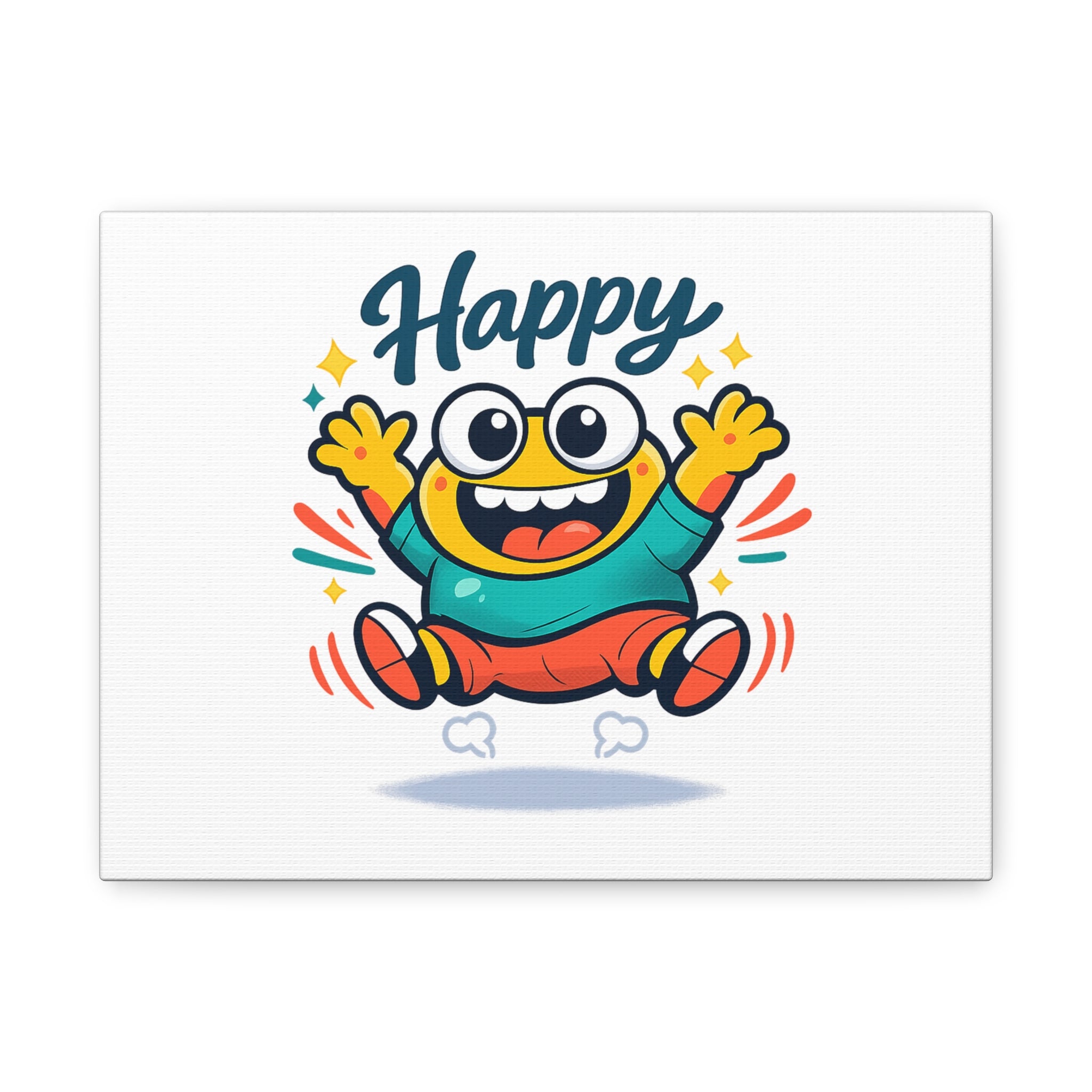 Happy Blob Cartoon Canvas | Bold Cartoon, Thick Outline, Kawaii Minimal