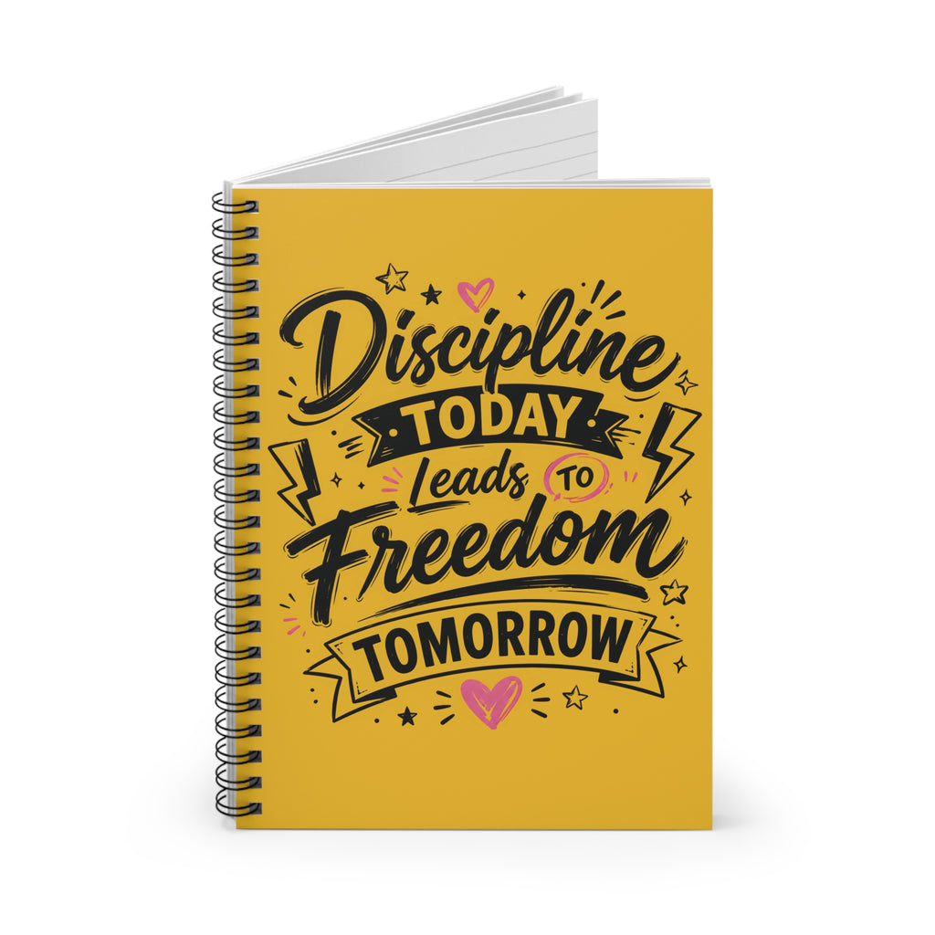 Notebook — "Discipline Today Leads to Freedom Tomorrow" Motivational Spiral Journal