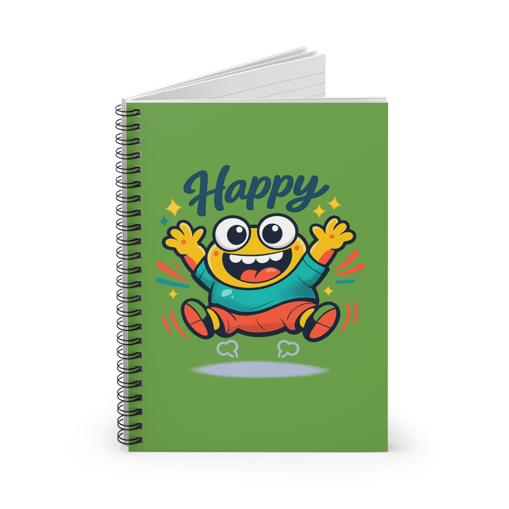 Happy Cartoon Monster Spiral Notebook — Ruled Journal for Kids & Teens