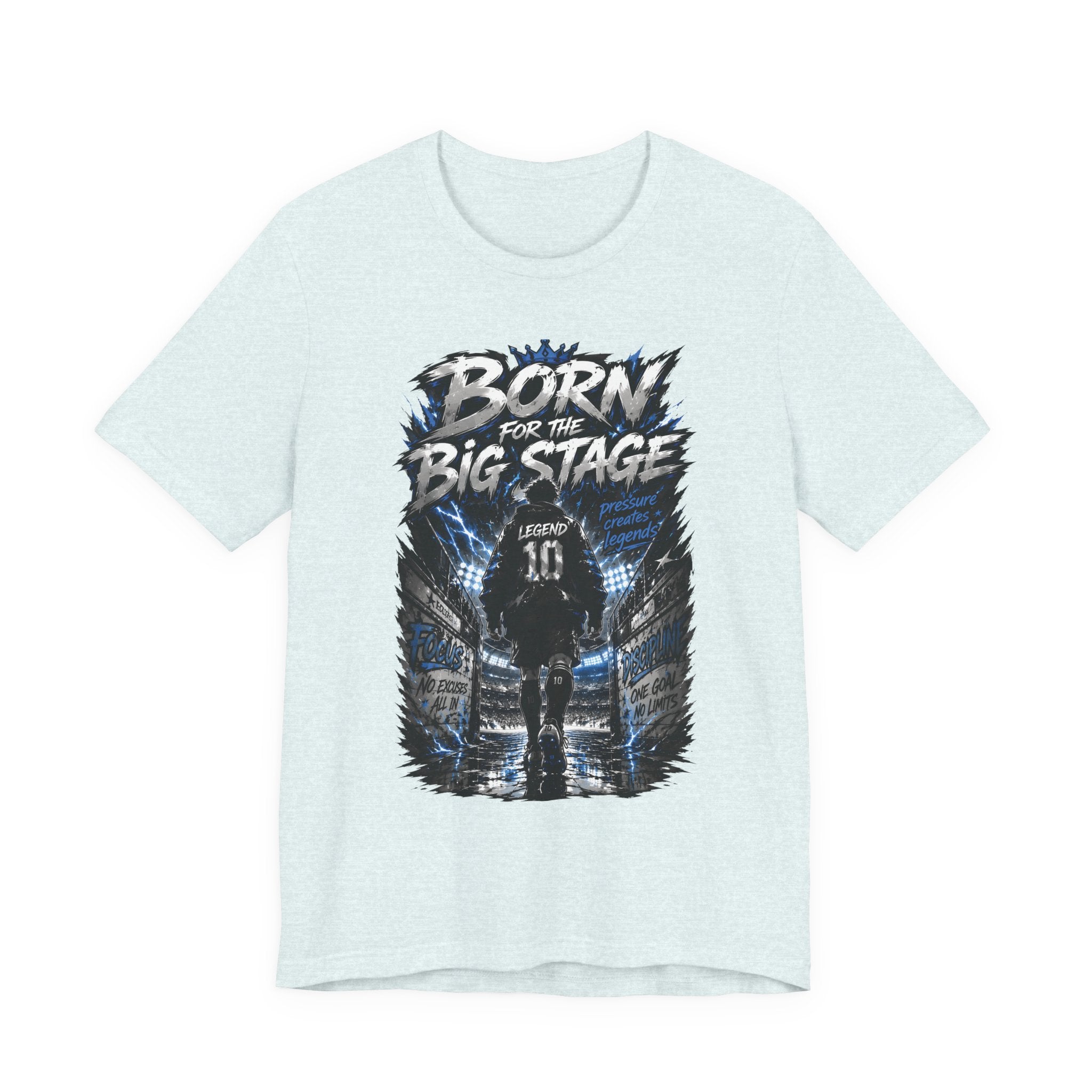 Soccer Player T‑Shirt — "Born for the Big Stage" Football Match Tee