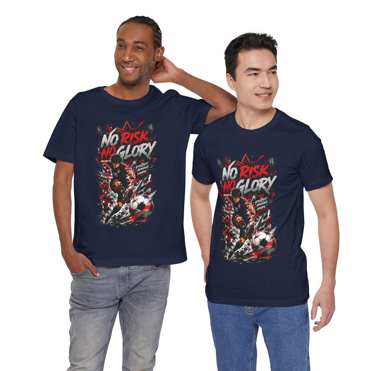 No Risk No Glory Soccer Graphic T Shirt
