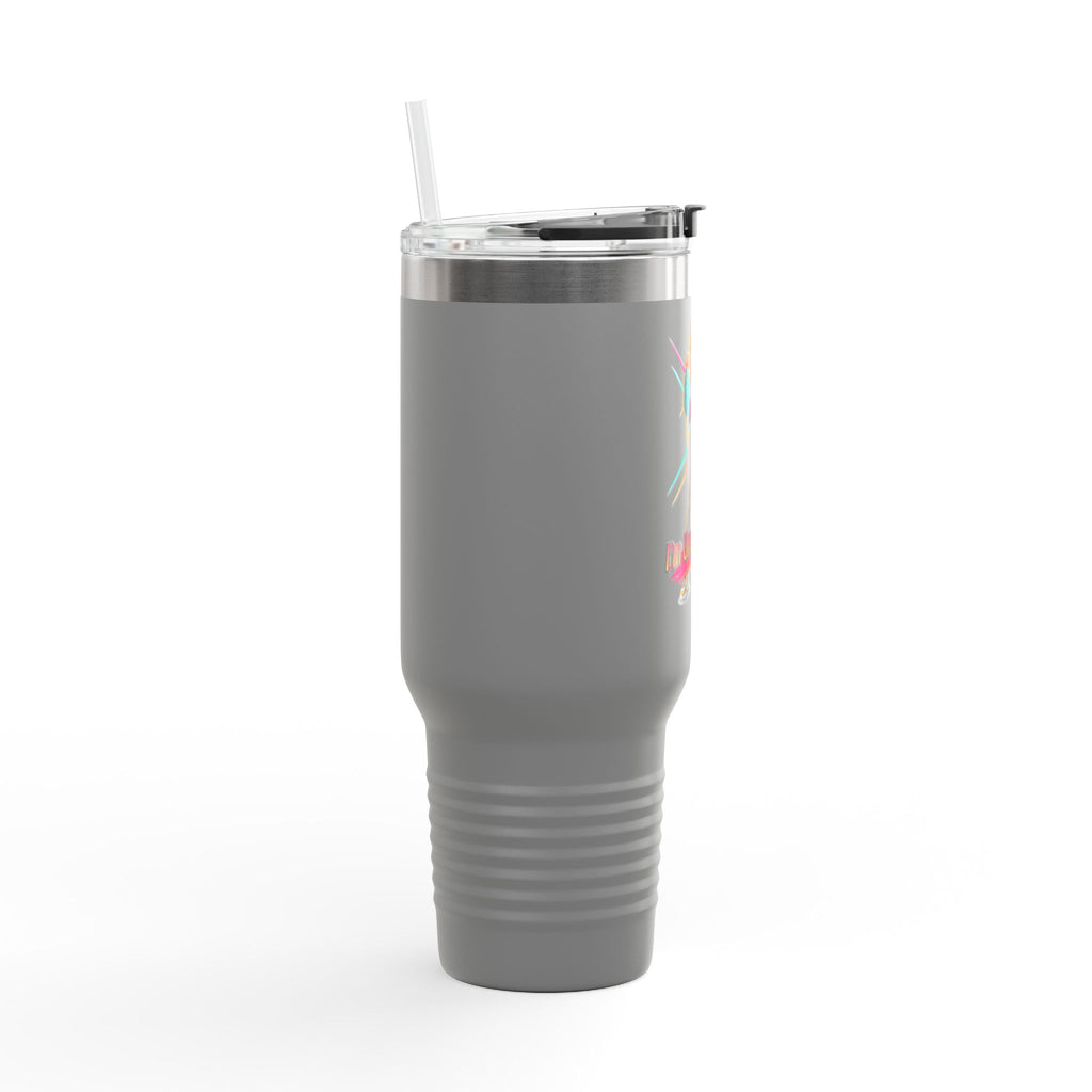 40oz Insulated Travel Mug — “I’m Unstoppable” Retro Fitness Graphic