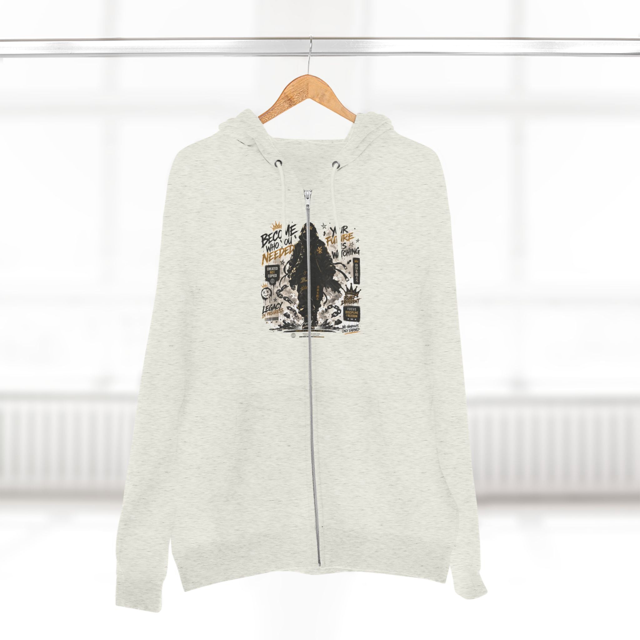 Bigfoot Forest Zip Hoodie — Sasquatch Graphic Full-Zip Hoodie